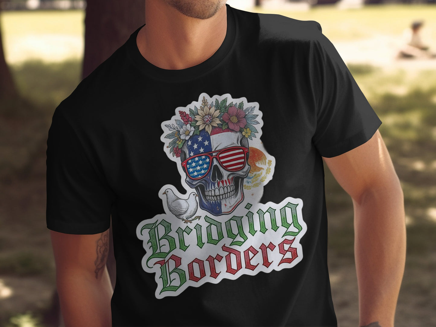 Bridging Borders Skull Art T-shirt product