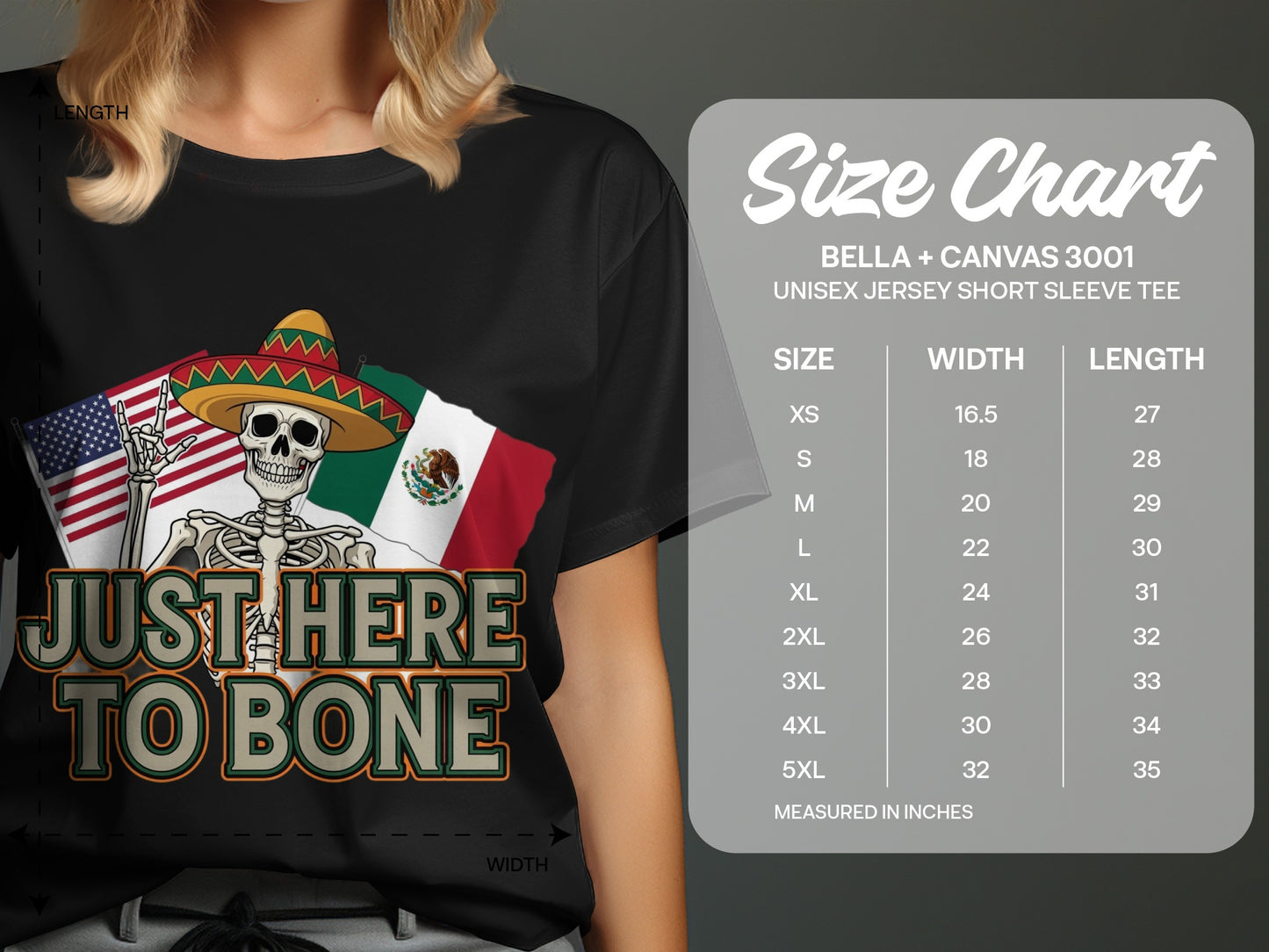 Just Here to Bone Skeleton Graphic Tee product