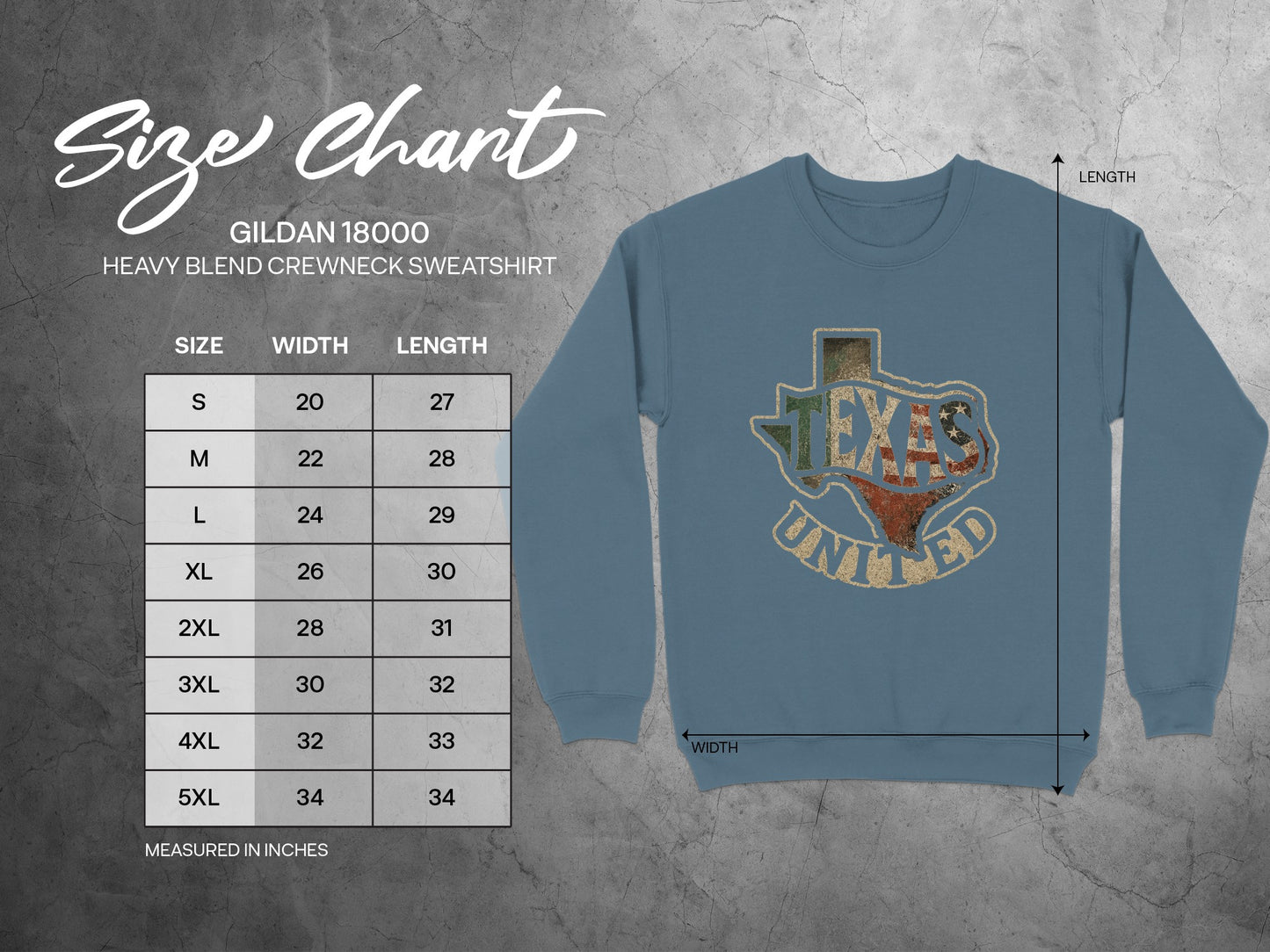 Texas Themed Gildan 18000 Heavy Blend Sweatshirt product