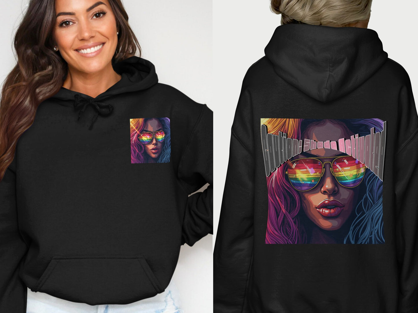 Vibrant Artistic Portrait Hoodie fashion product
