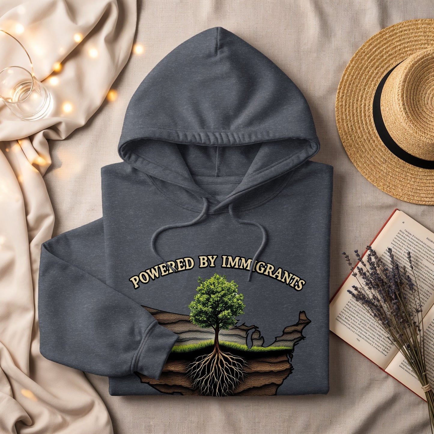 Powered By Immigrants Graphic Hoodie product