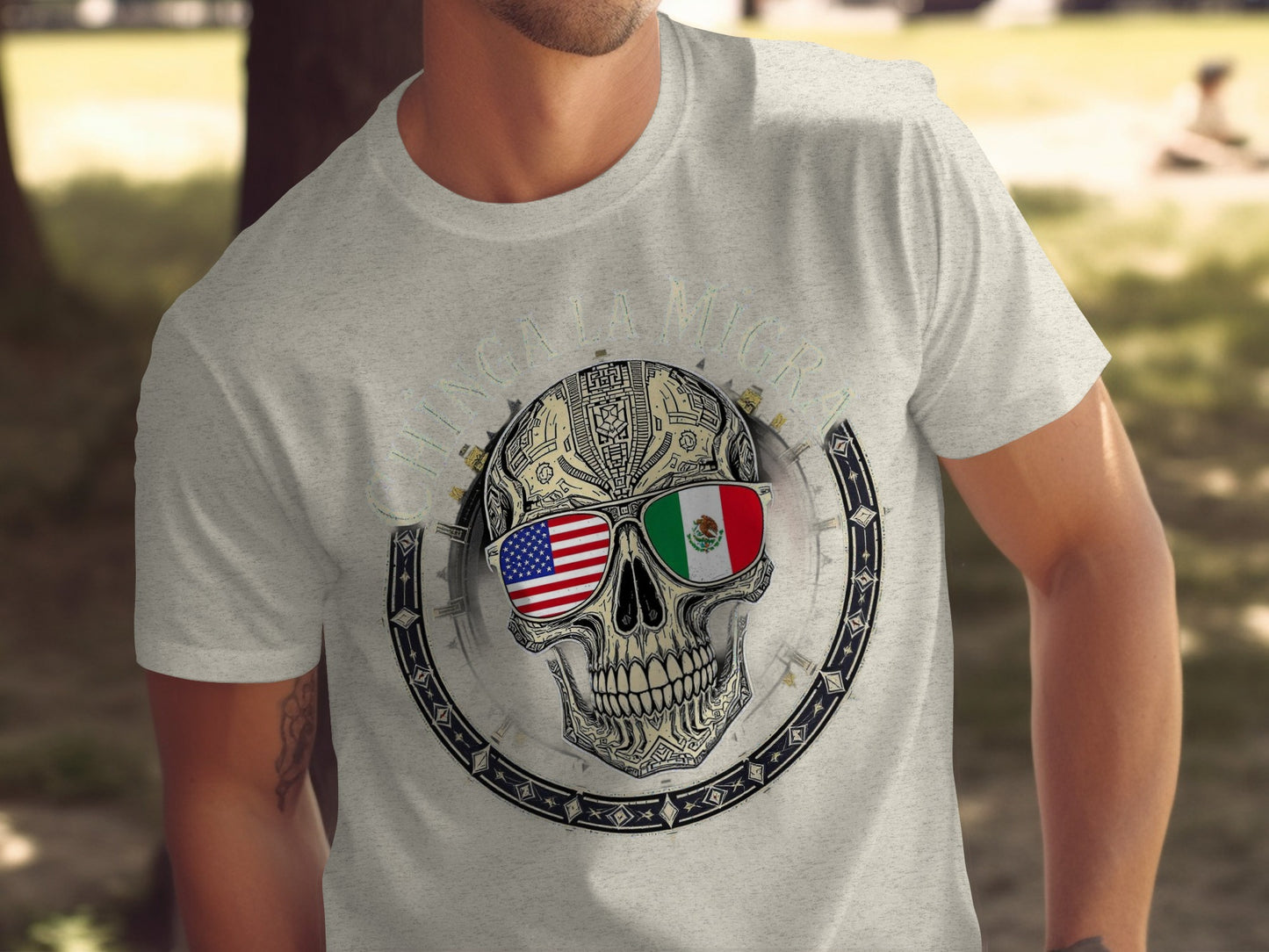 Skull Design with Flags Graphic T-shirt product