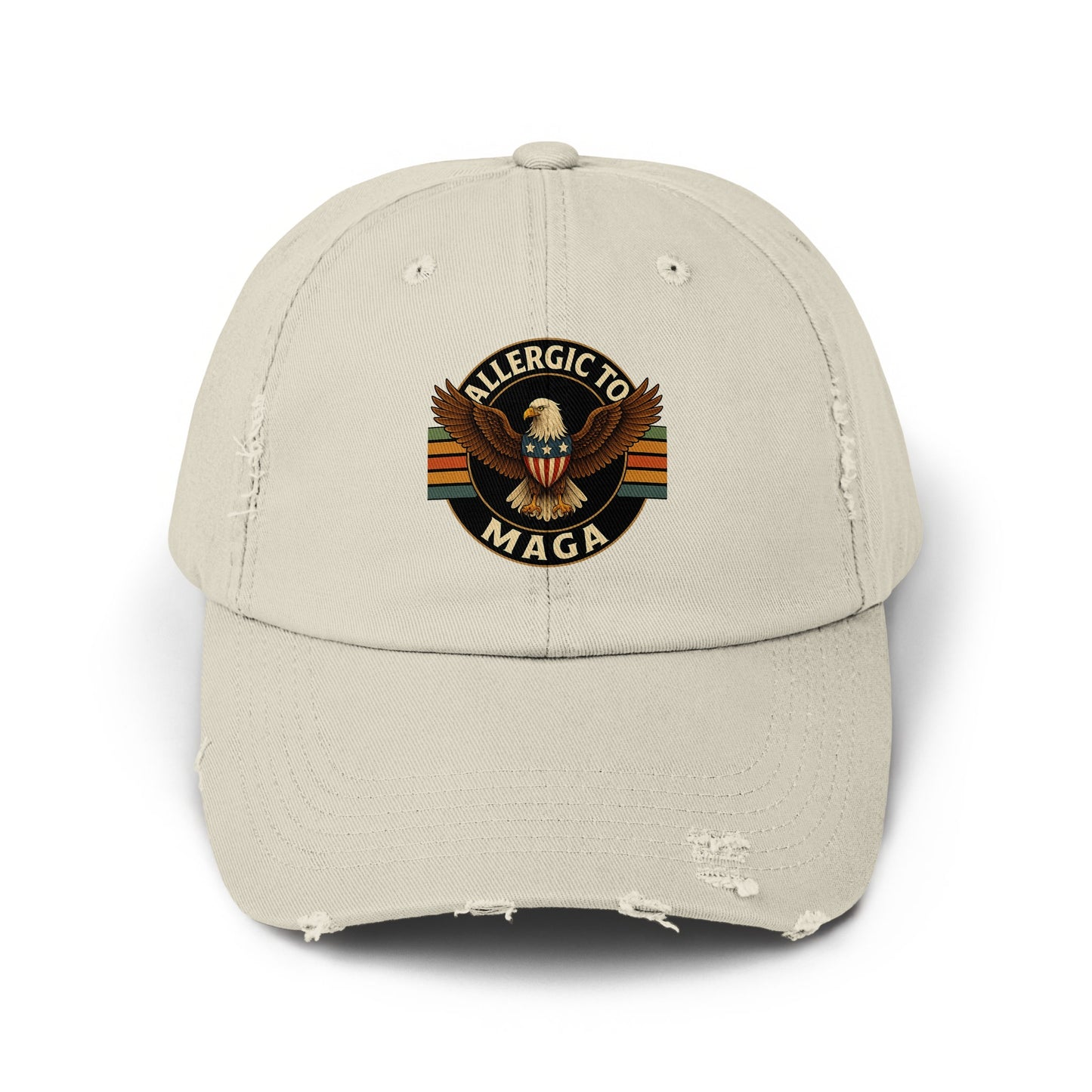 Allergic to MAGA Distressed Adjustable Cap product