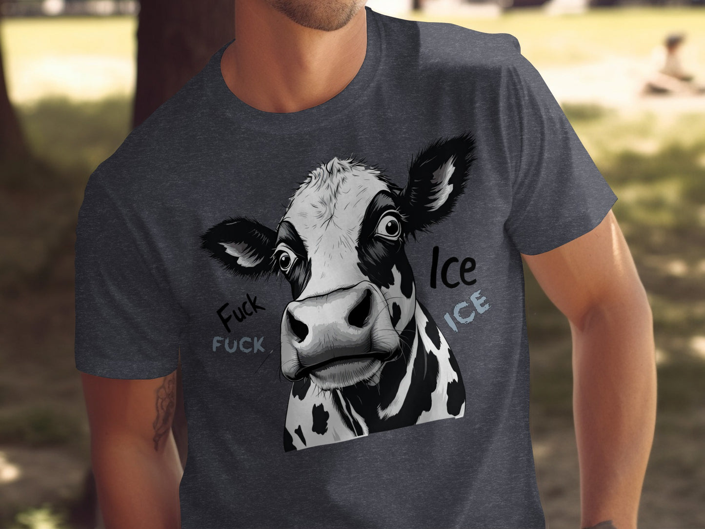 Humorous Cow Ice Cream Themed Graphic T-shirt product