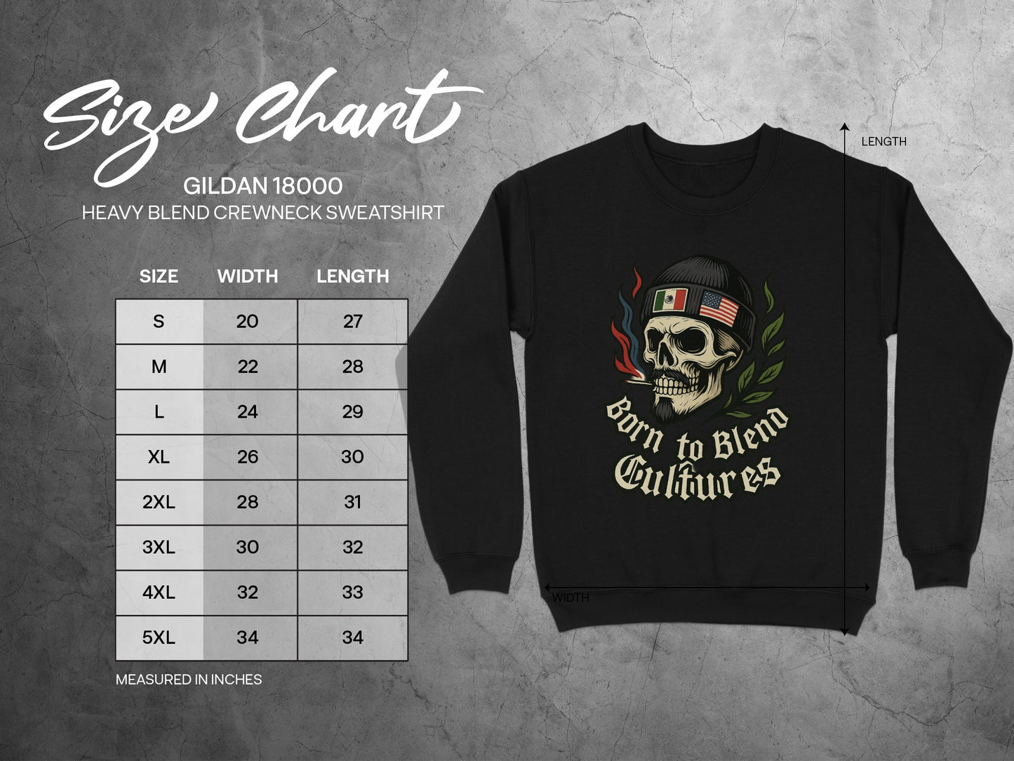 Born to Blend Cultures Skull Crewneck Sweatshirt product