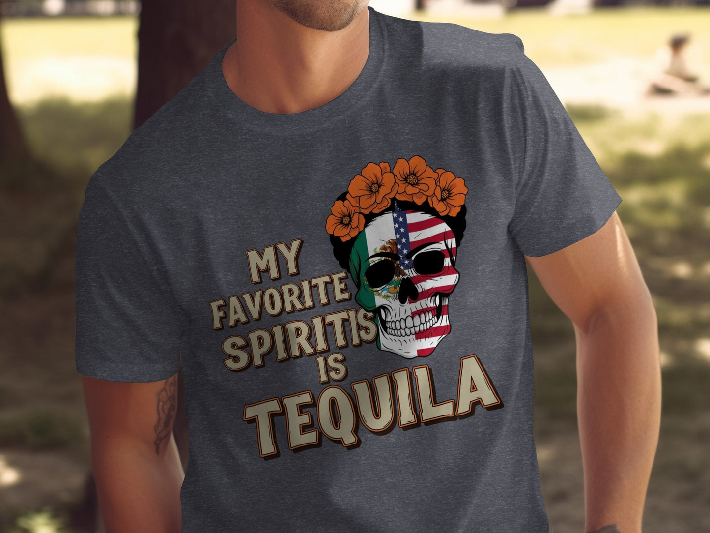 My Favorite Spirit Is Tequila Skull Graphic T-shirt product