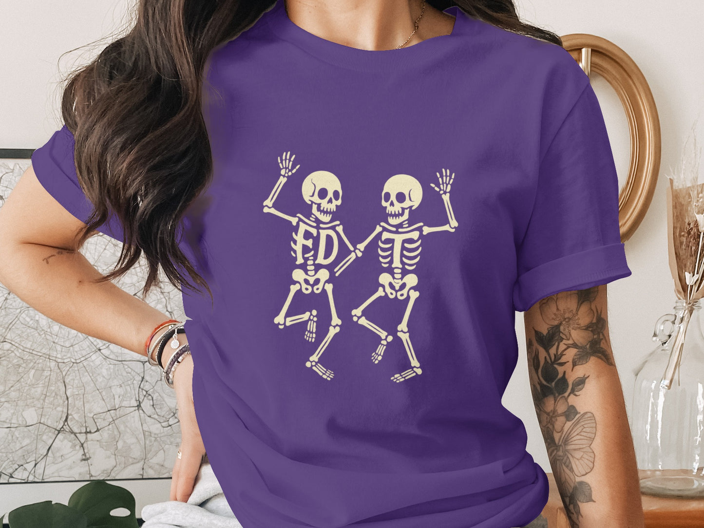 Dancing Skeletons Printed Graphic Unisex T-shirt product