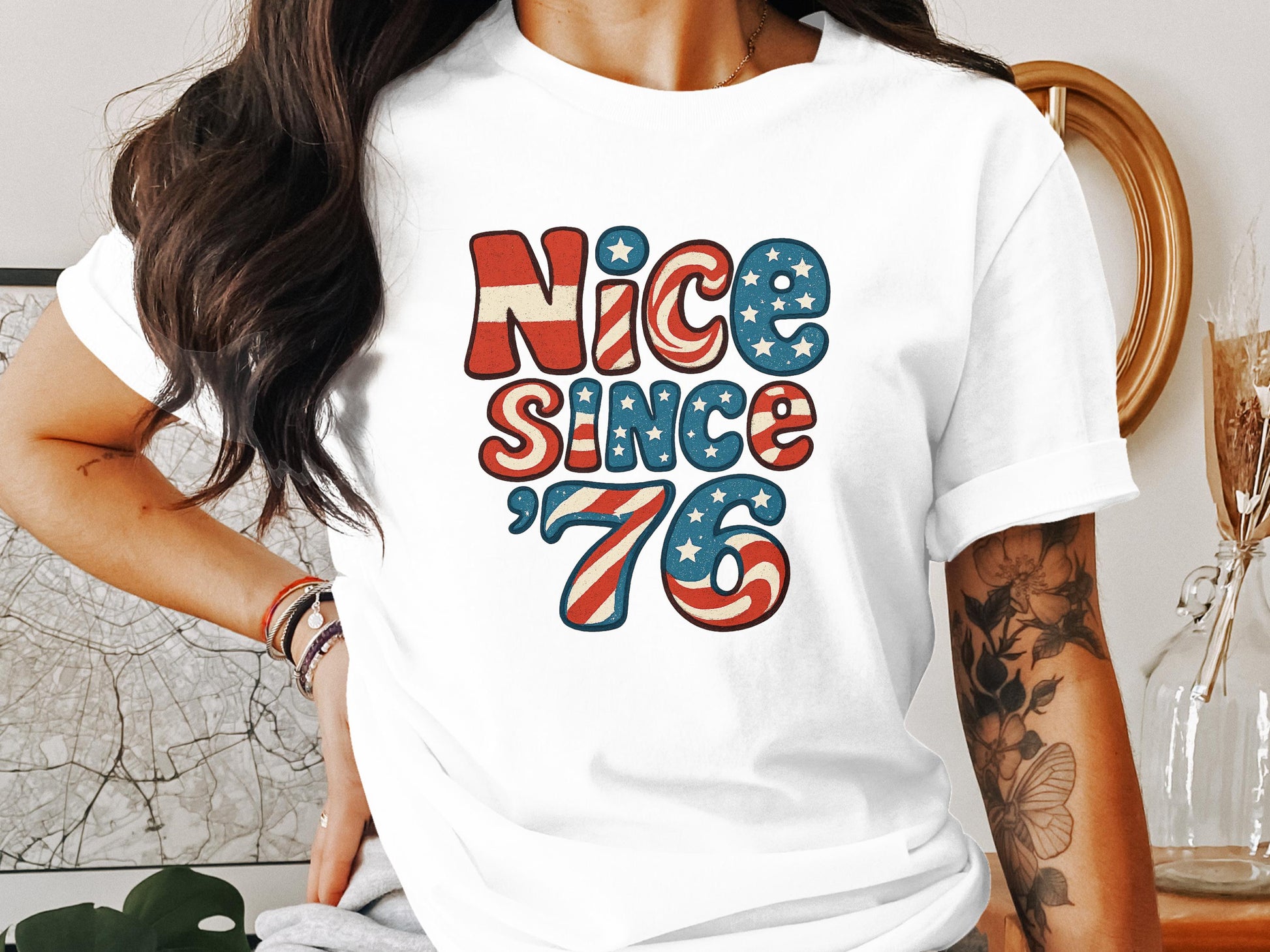 Nice Since '76 Vintage Look Graphic Tee product