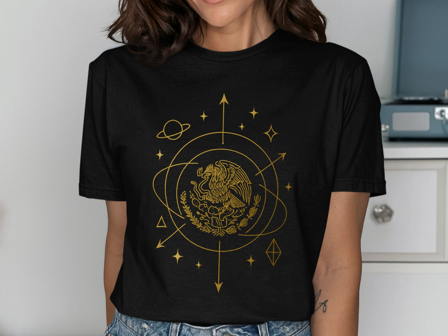 Cosmic Mexican Eagle Graphic Tee product