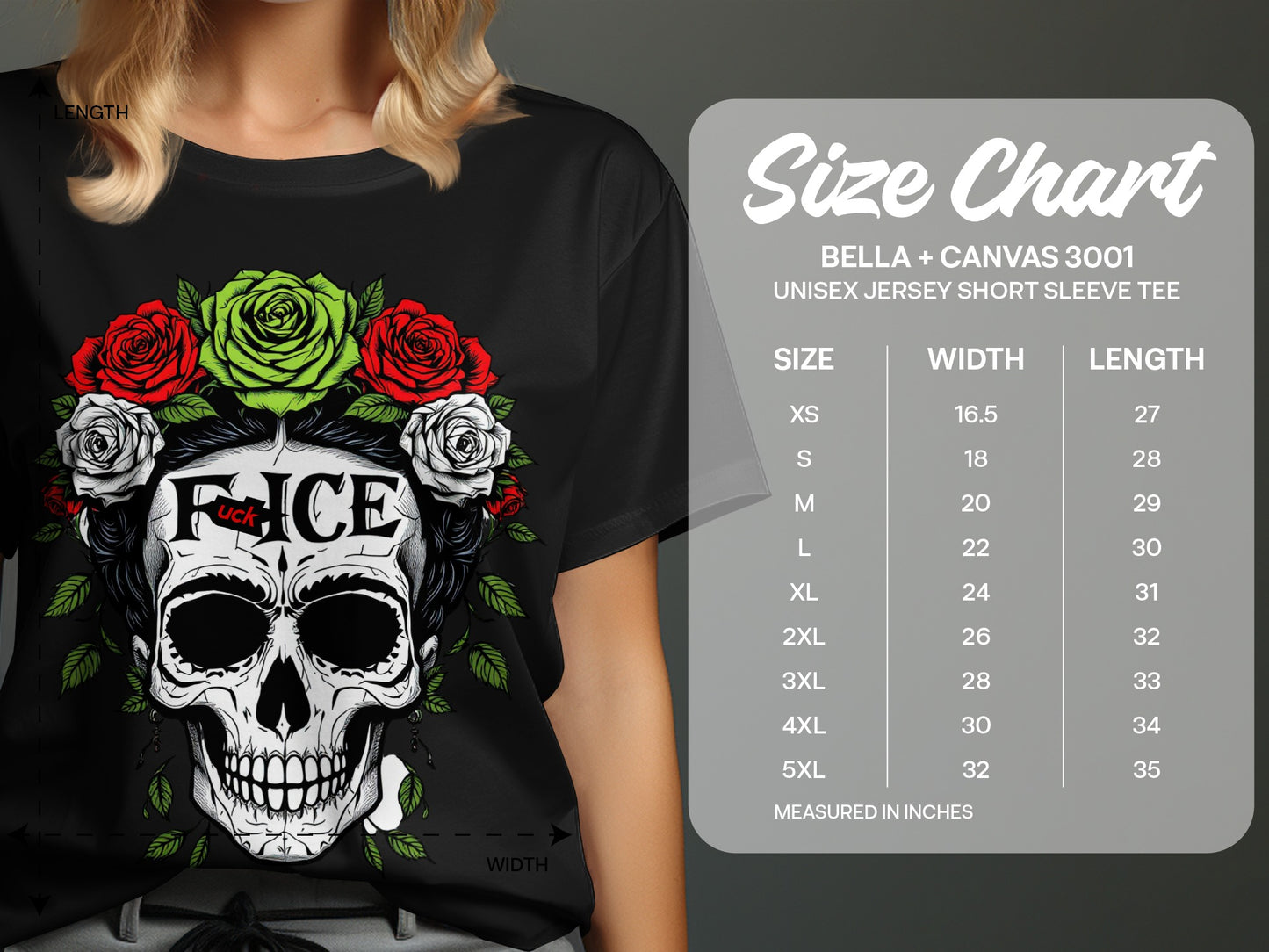 Day of the Dead Skull and Roses Graphic Tee product type