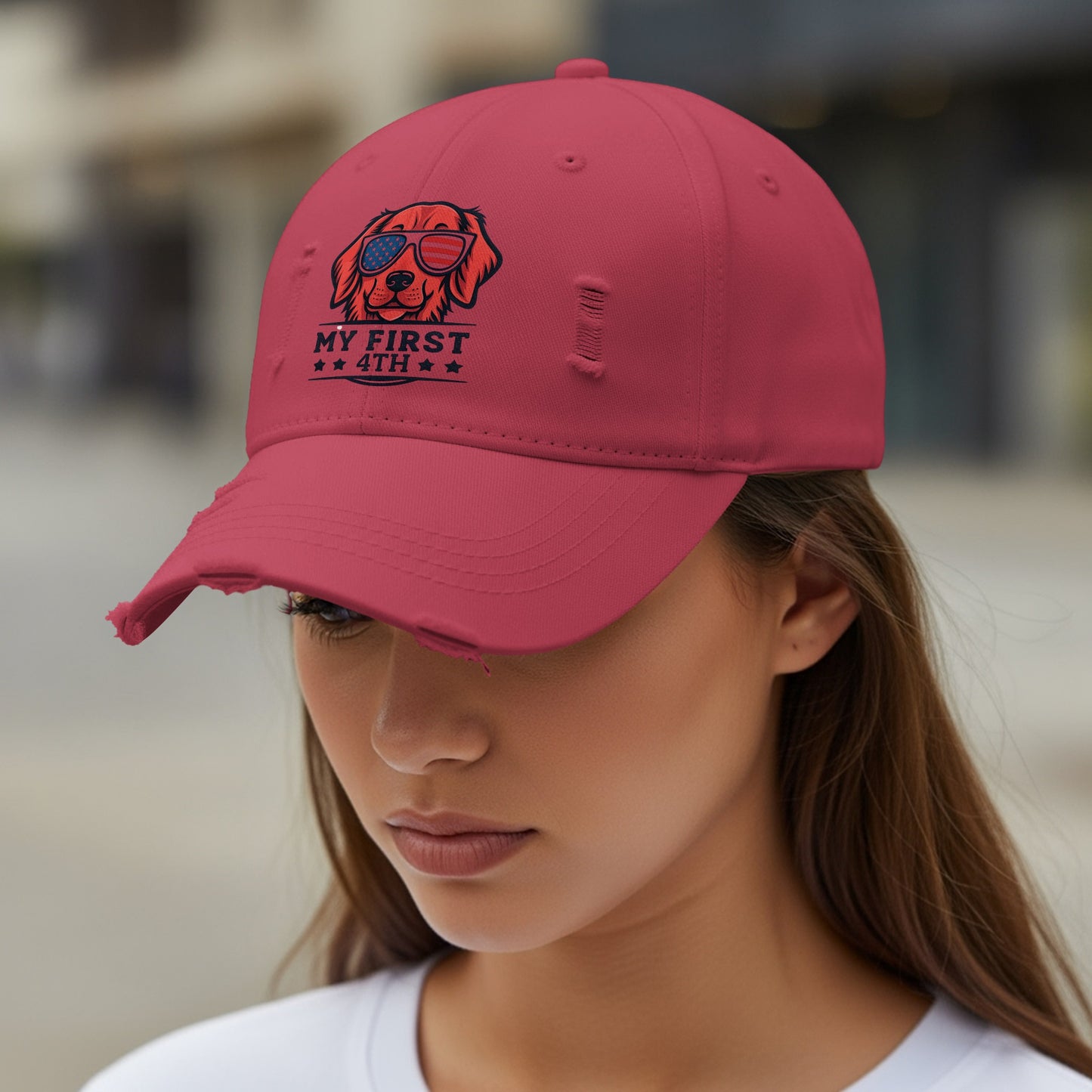 My First 4th Embroidered Distressed Baseball Cap product