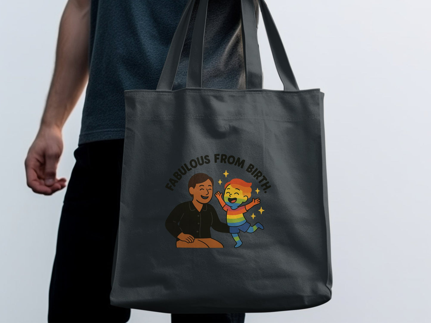 Fabulous From Birth Text Art Tote Bag product