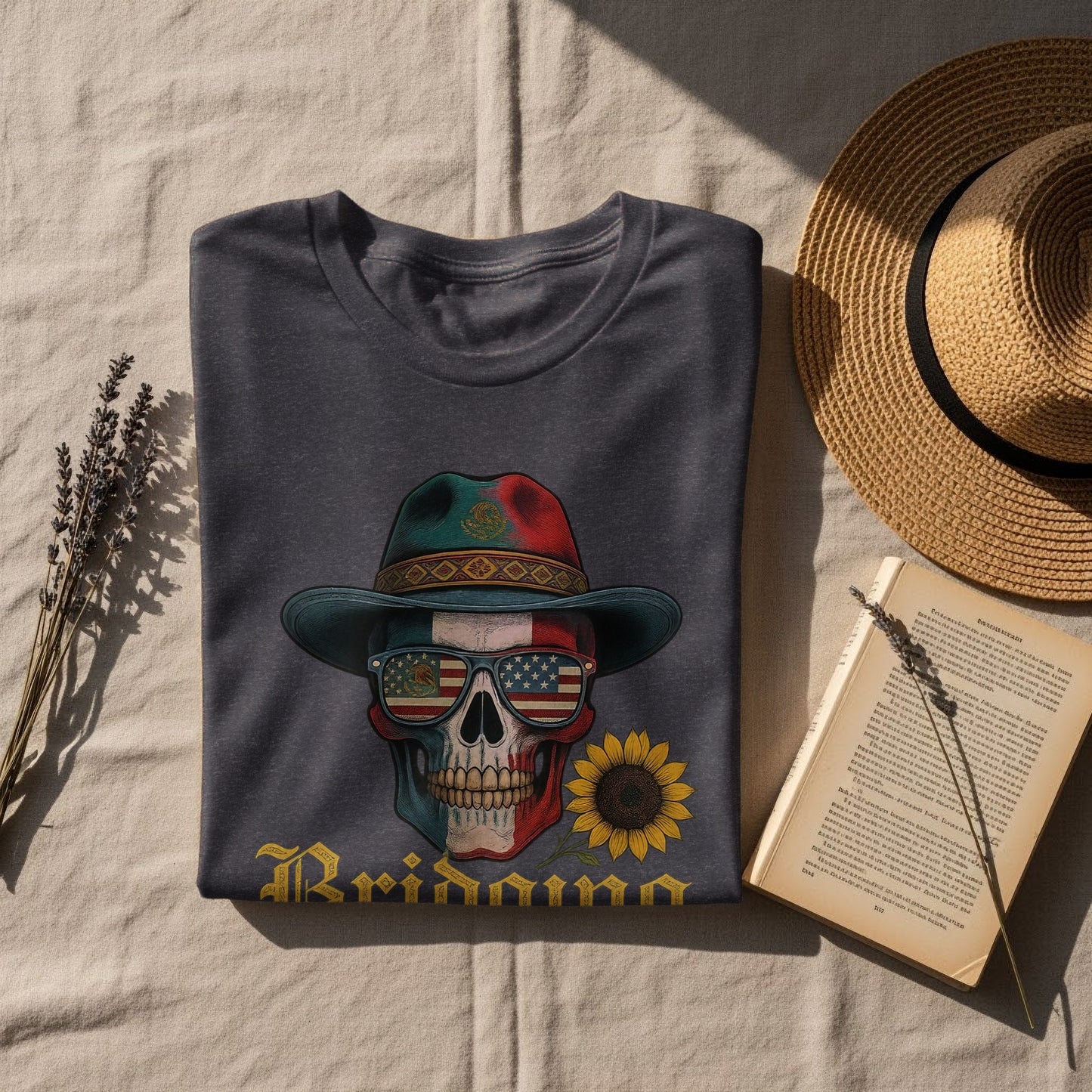 Unique Skull Design Sunflower Patriotic T Shirt product