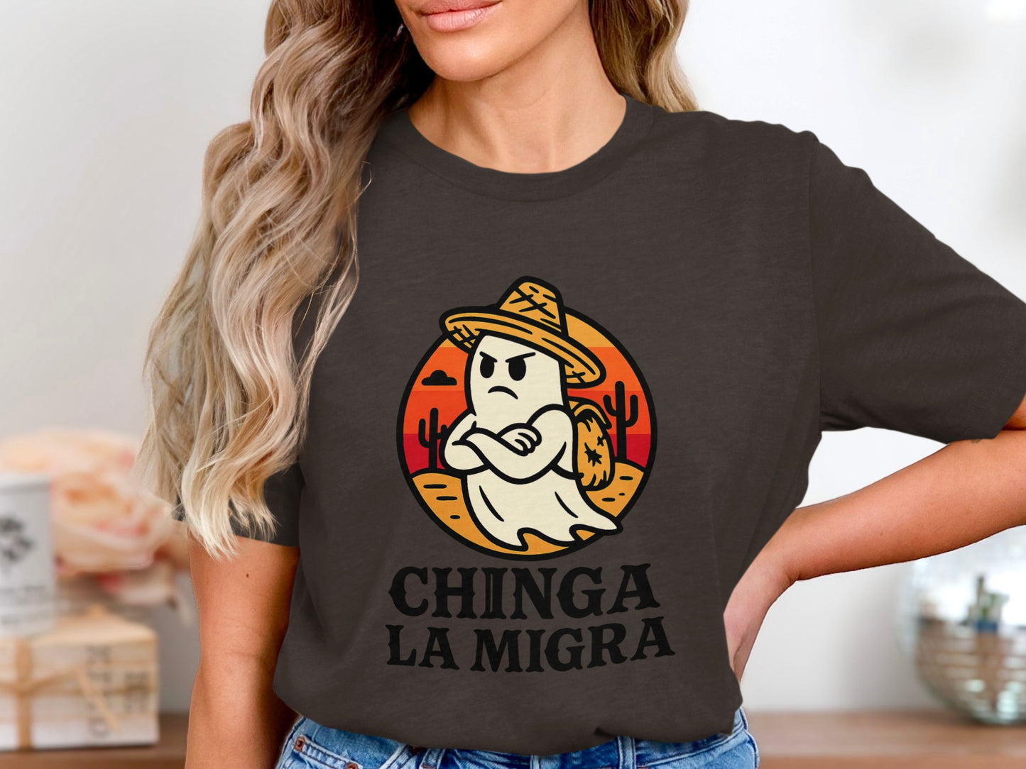 Chinga La Migra Funny Ghost Graphic T-shirt product type