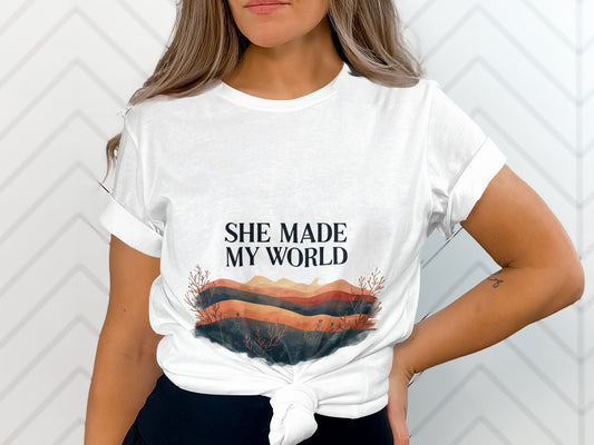 She Made My World Graphic Tee Shirt product