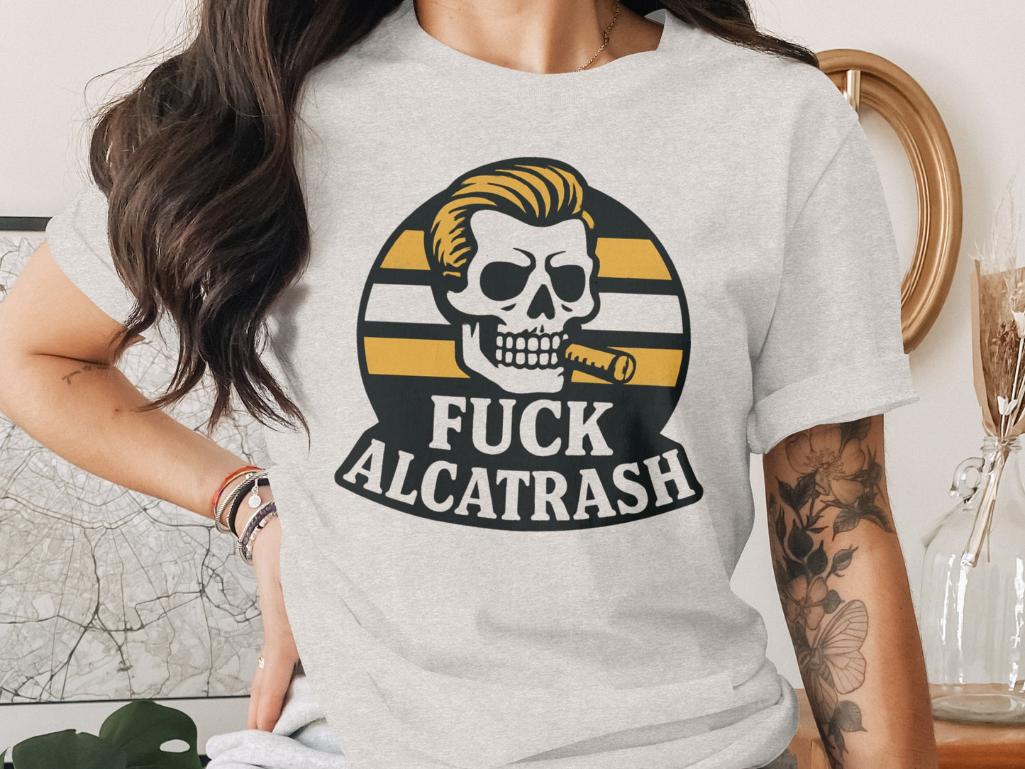 Bold Statement Skull Design Graphic Tee Shirt Product