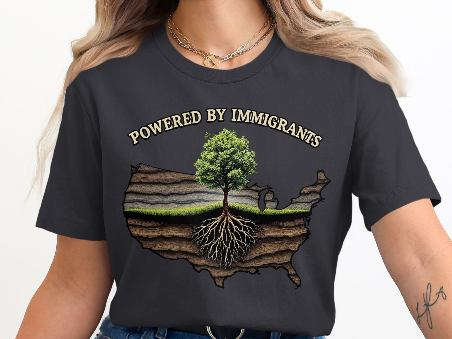 Powered by Immigrants Statement T-Shirt product