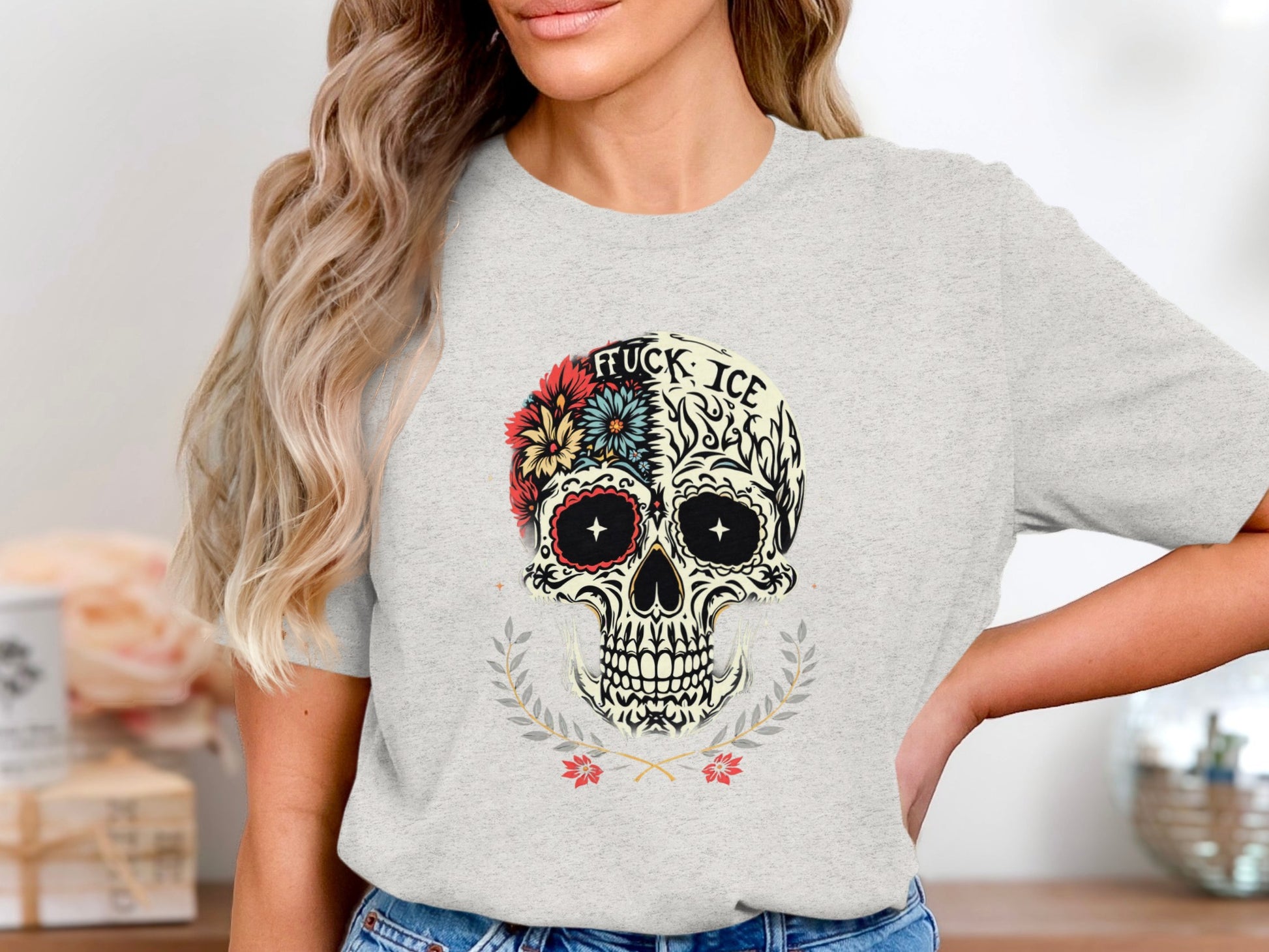 Unique Sugar Skull Graphic Tee product