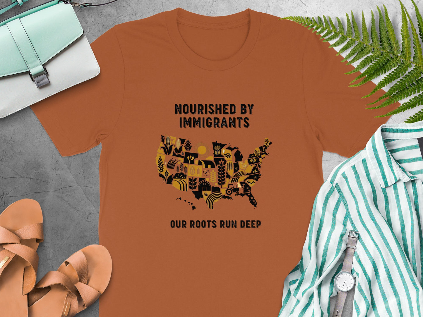 Nourished by Immigrants Our Roots Run Deep T-Shirt product