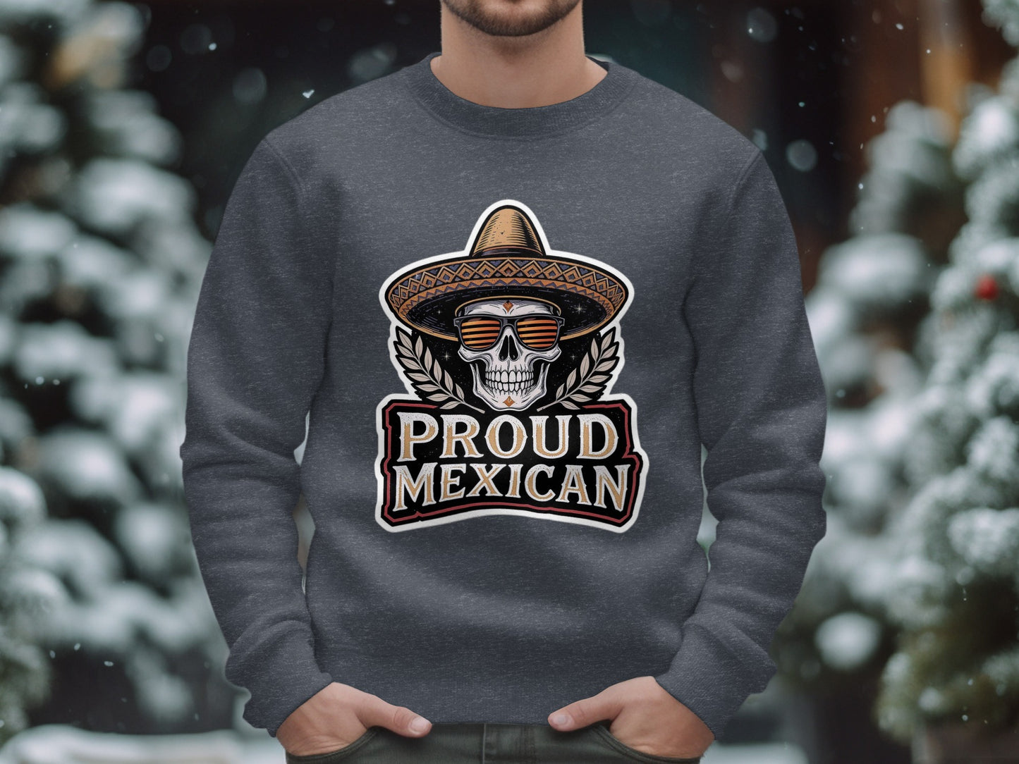 Proud Mexican Skull with Hat Graphic Sweatshirt product type