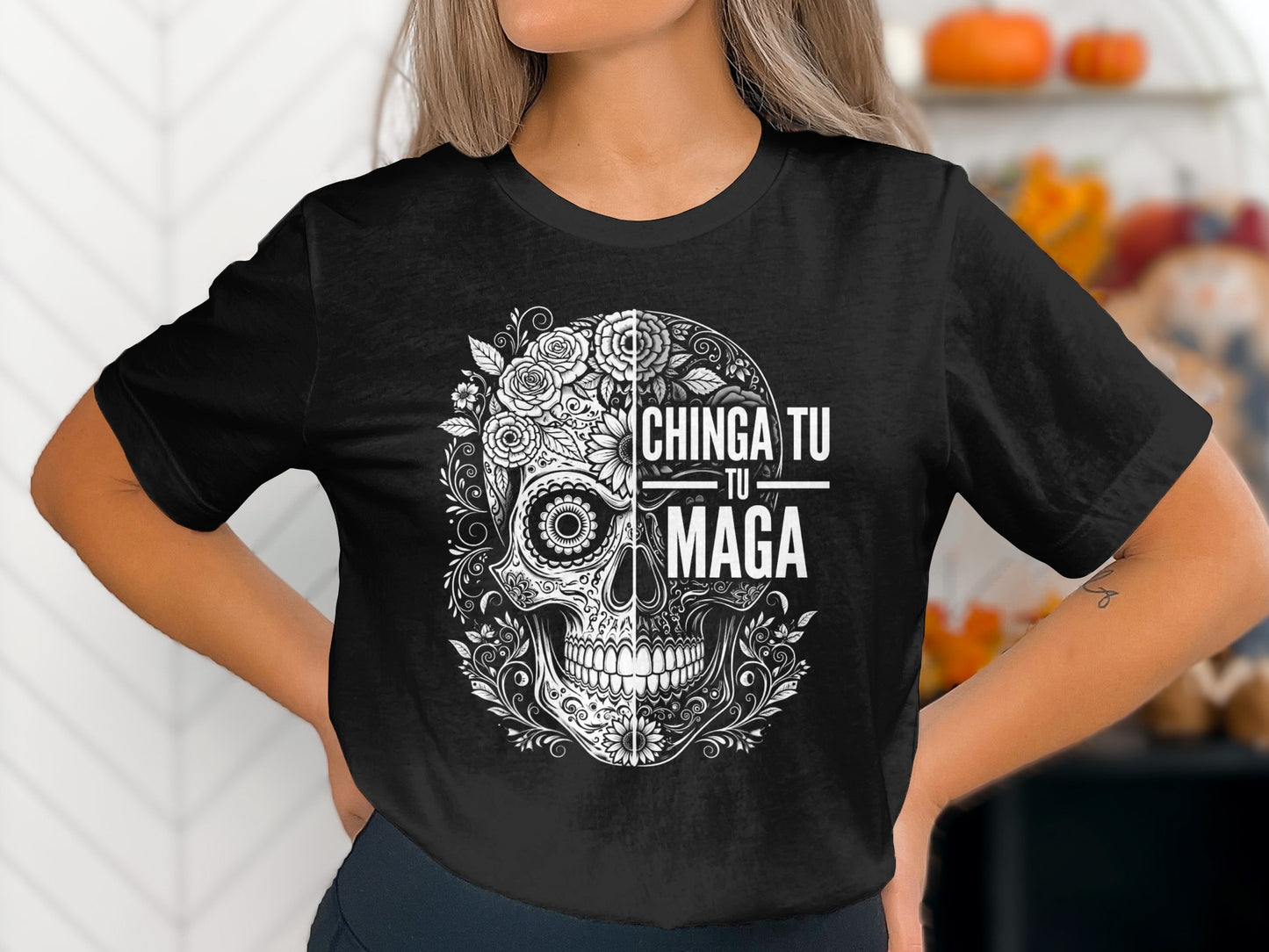 Chinga Tu Tu Maga Skull Design T-shirt product