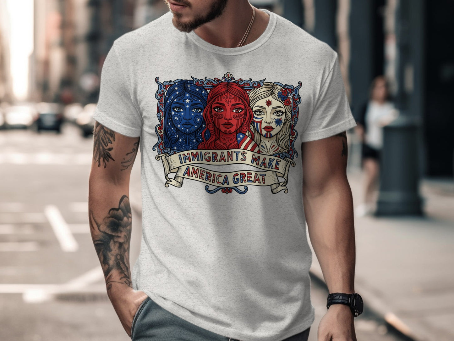 Immigrants Make America Great graphic t-shirt product