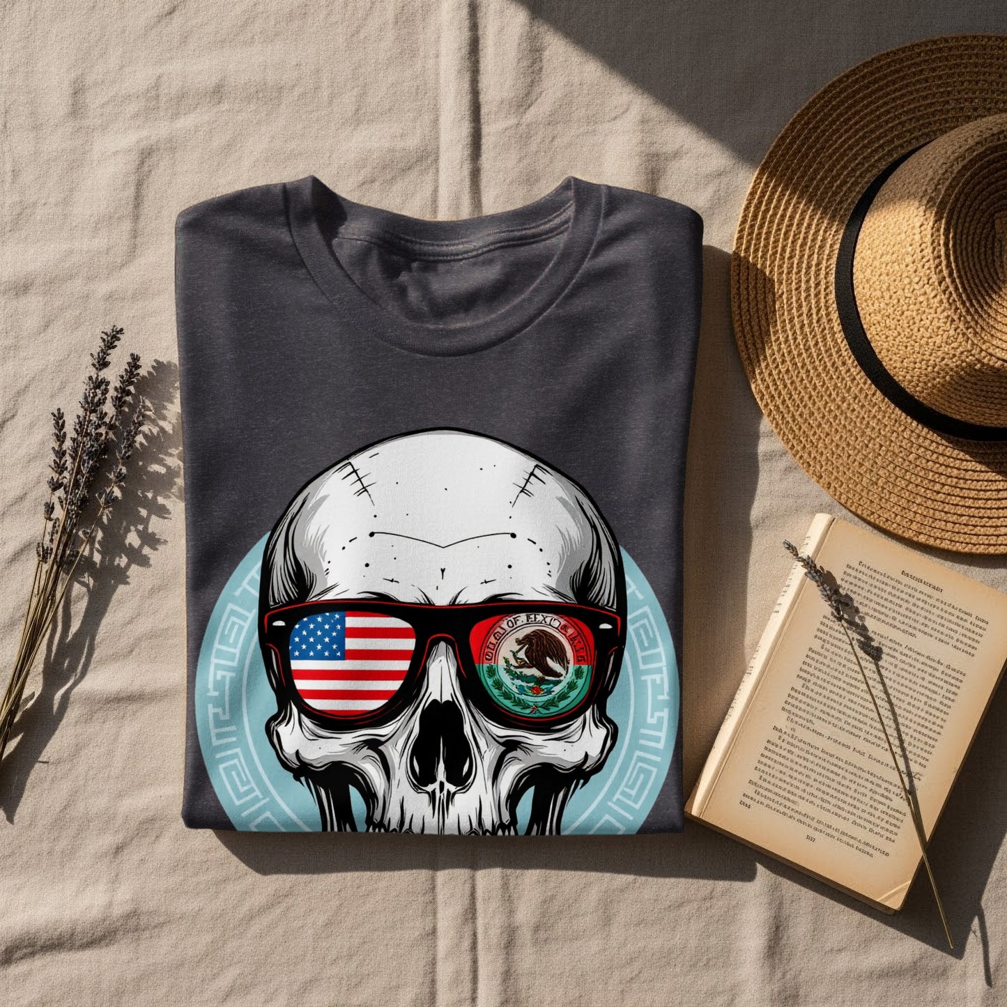 Skull Design with Flag Sunglasses Graphic Shirt product