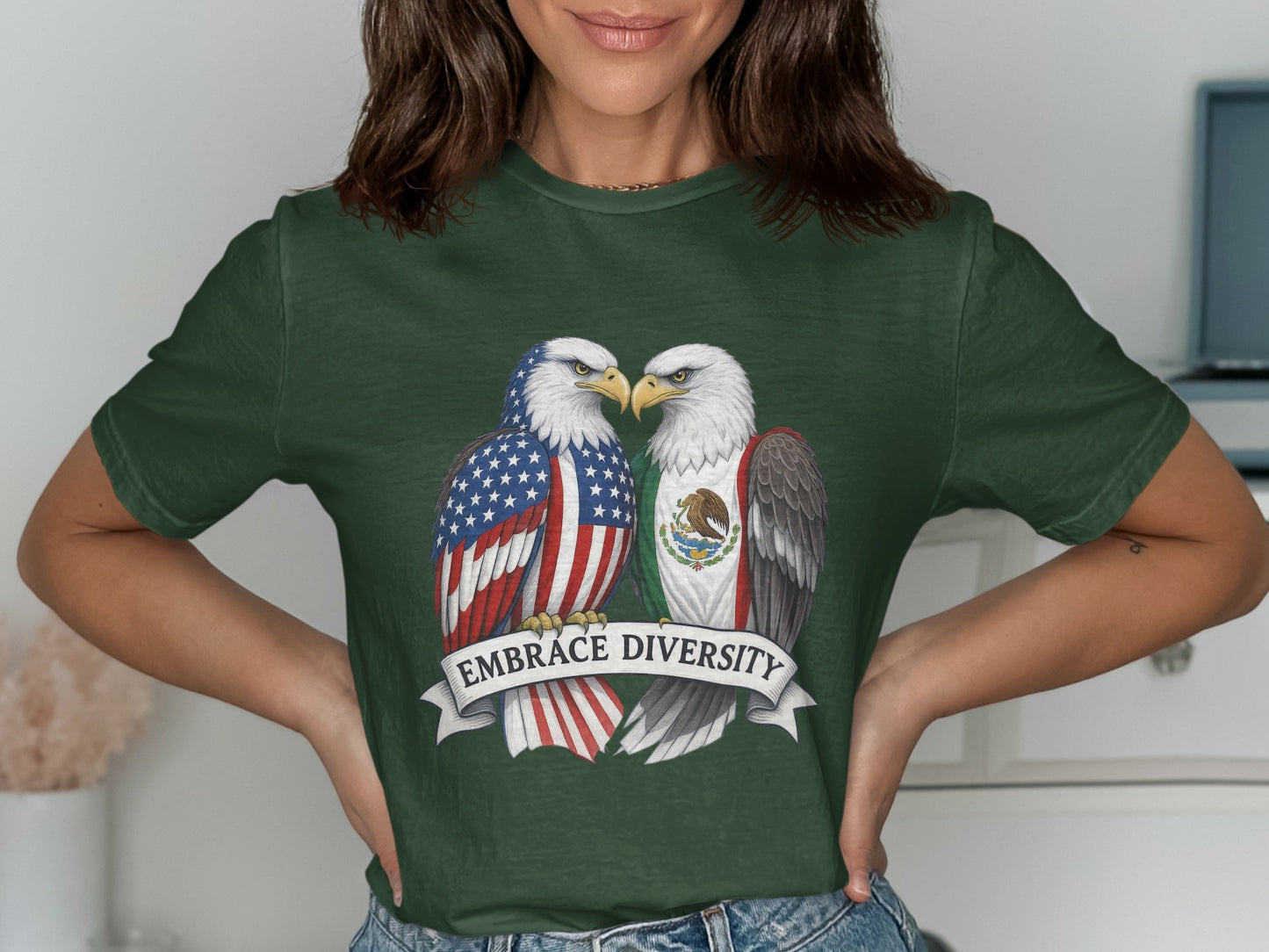 Embrace Diversity Patriotic Eagles Graphic Shirt product