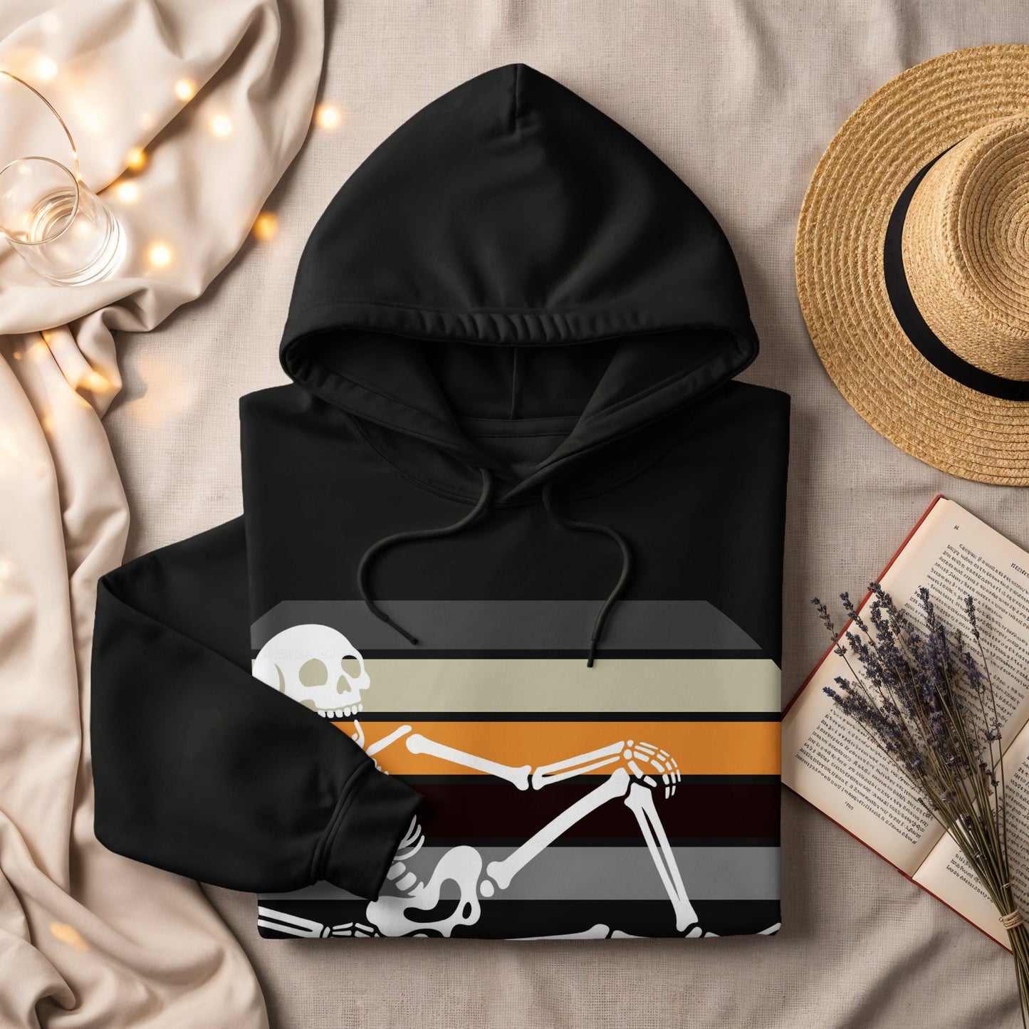 Vintage Skeleton Design Pattern Hooded Sweatshirt product