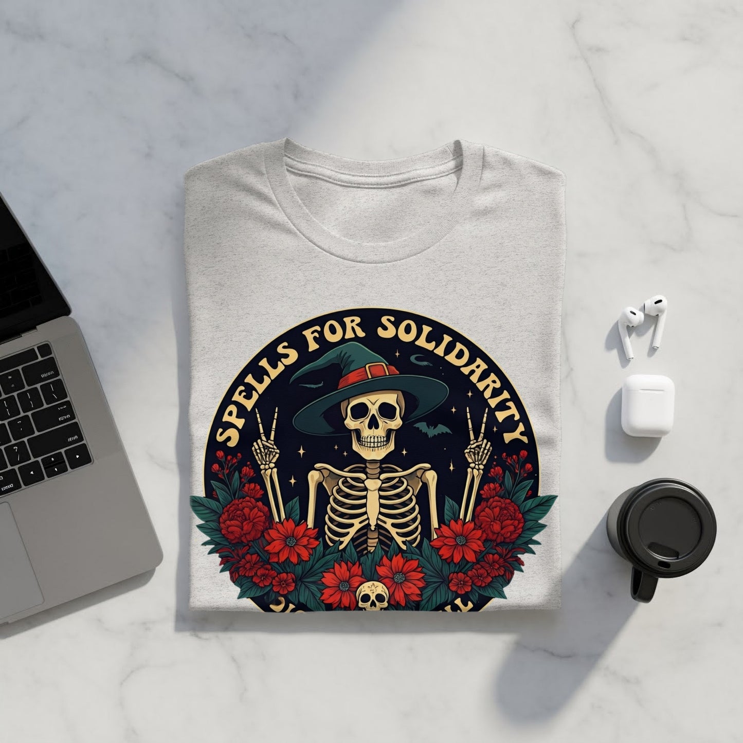 Spells for Solidarity Skeleton With Flowers product