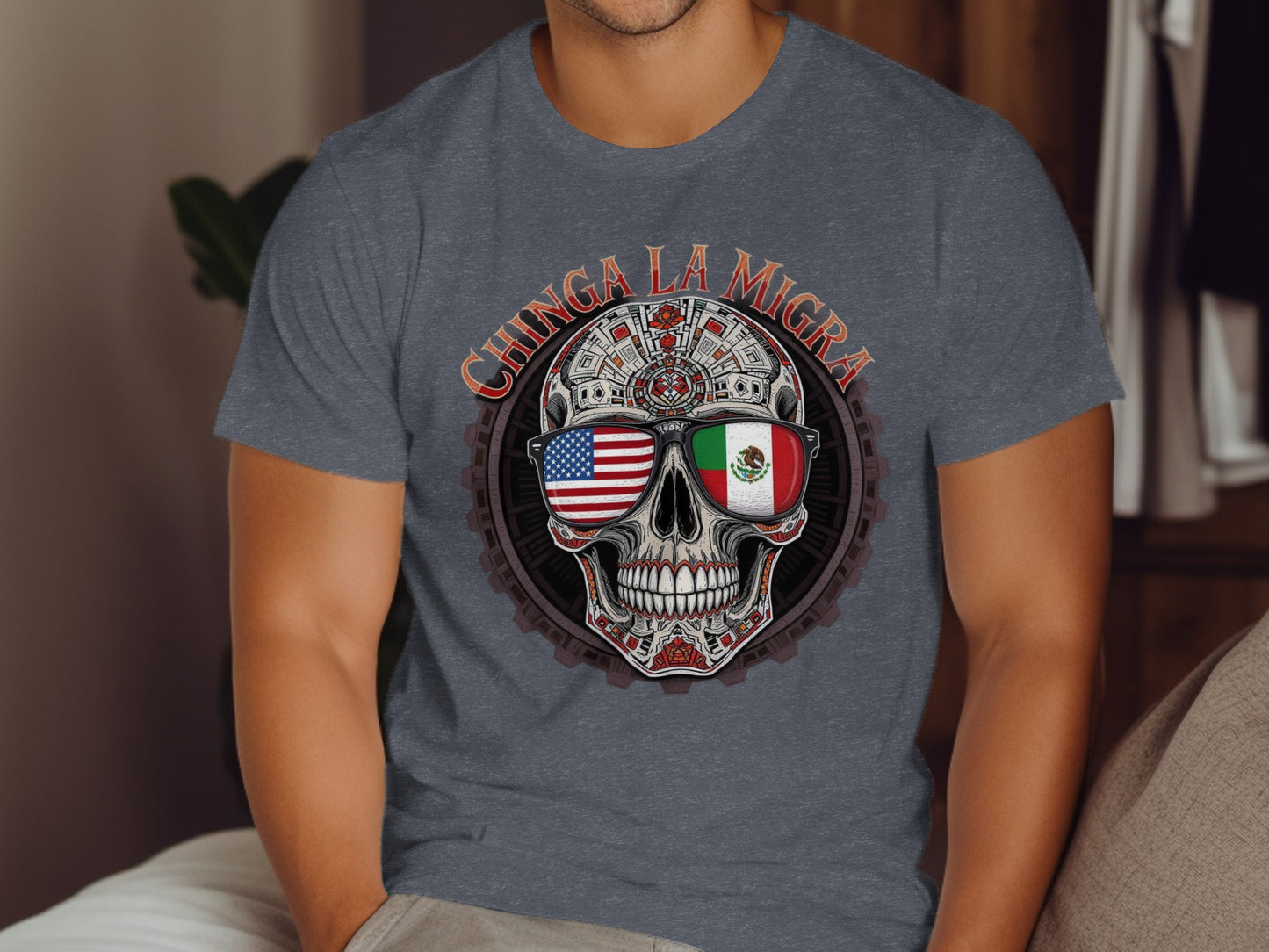 Bold Skull Chinga La Migra Graphic T-Shirt product