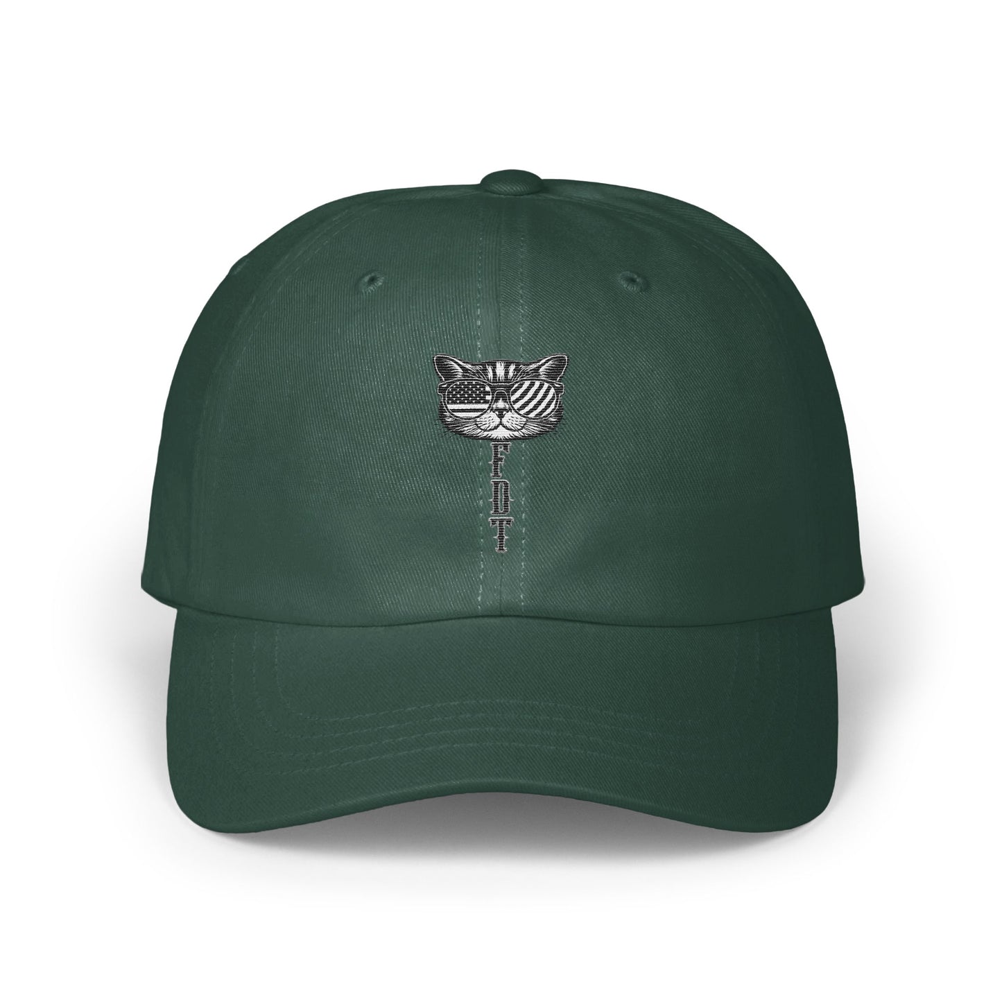 Stylish Green Baseball Cap with Cat Embroidery product