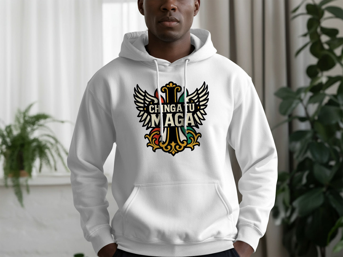 Vibrant Winged Chinga Tu Maga Print Hoodie product type