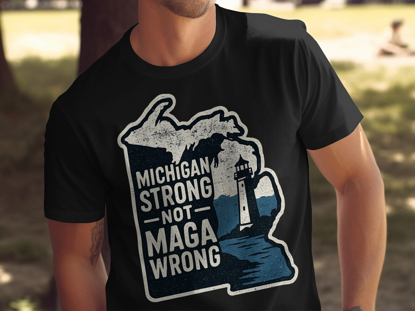 Michigan Strong Not Maga Wrong Graphic T-Shirt product type