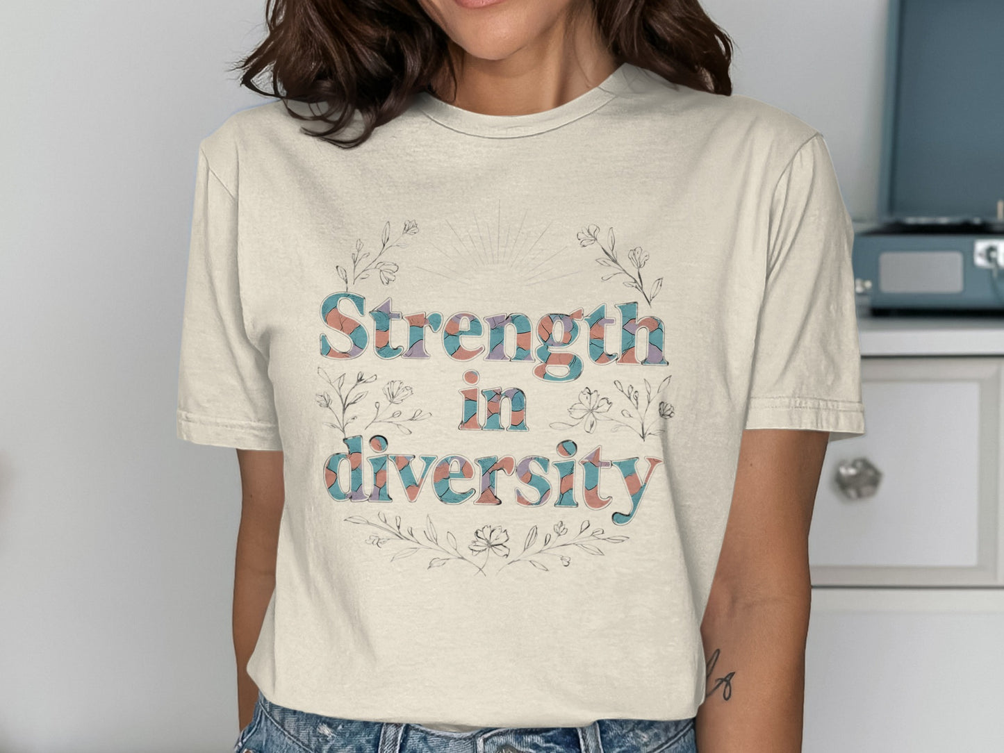 Strength in Diversity Floral Graphic Tee product