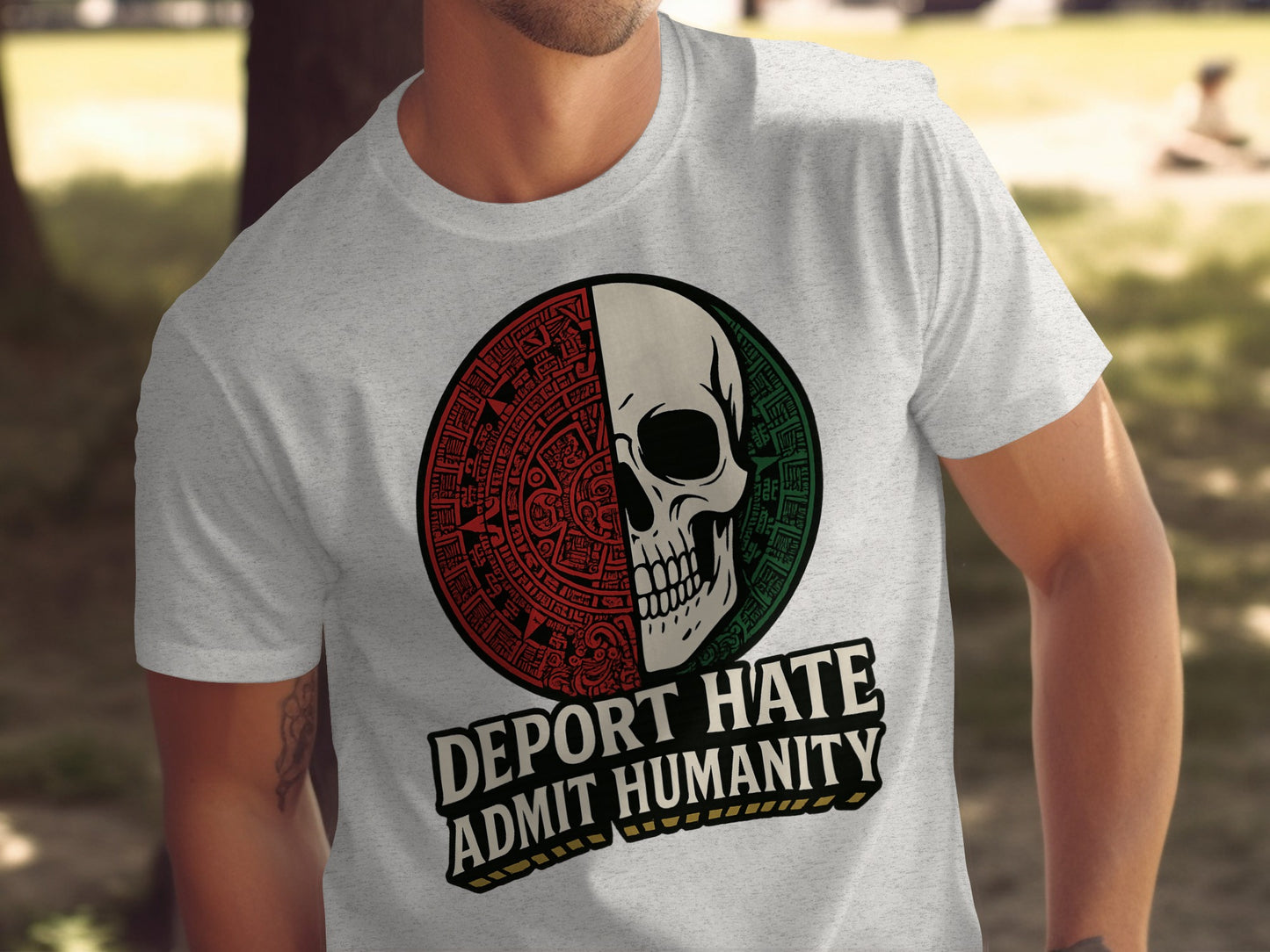 Deport Hate Admit Humanity Skull Graphic T-Shirt product