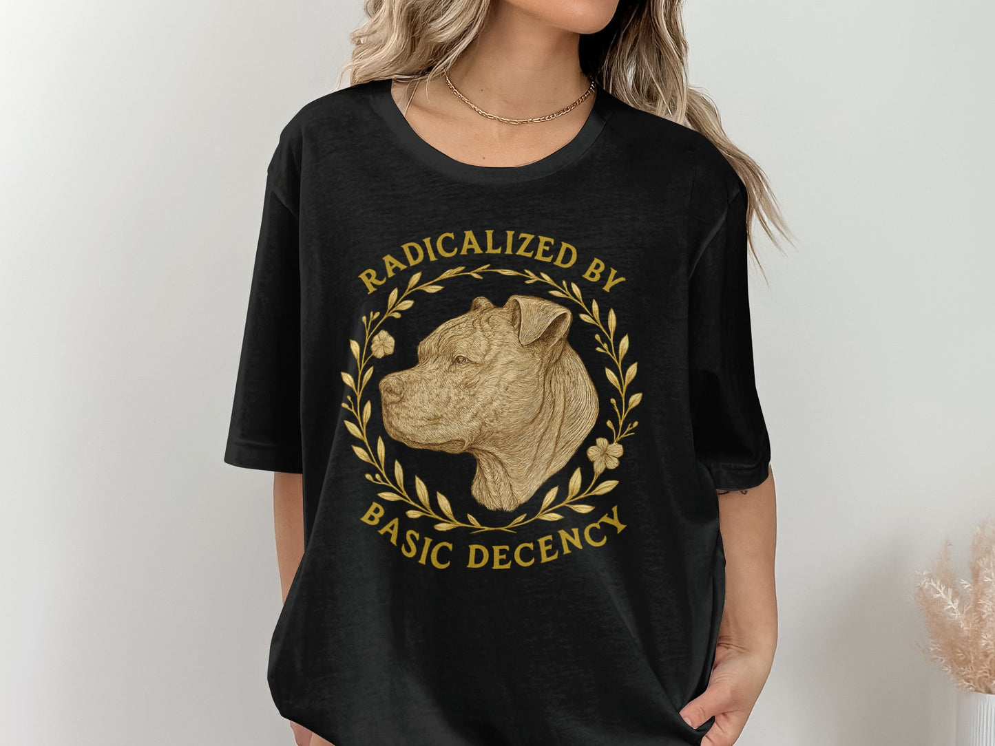 Radicalized By Basic Decency Dog Graphic T-Shirt product