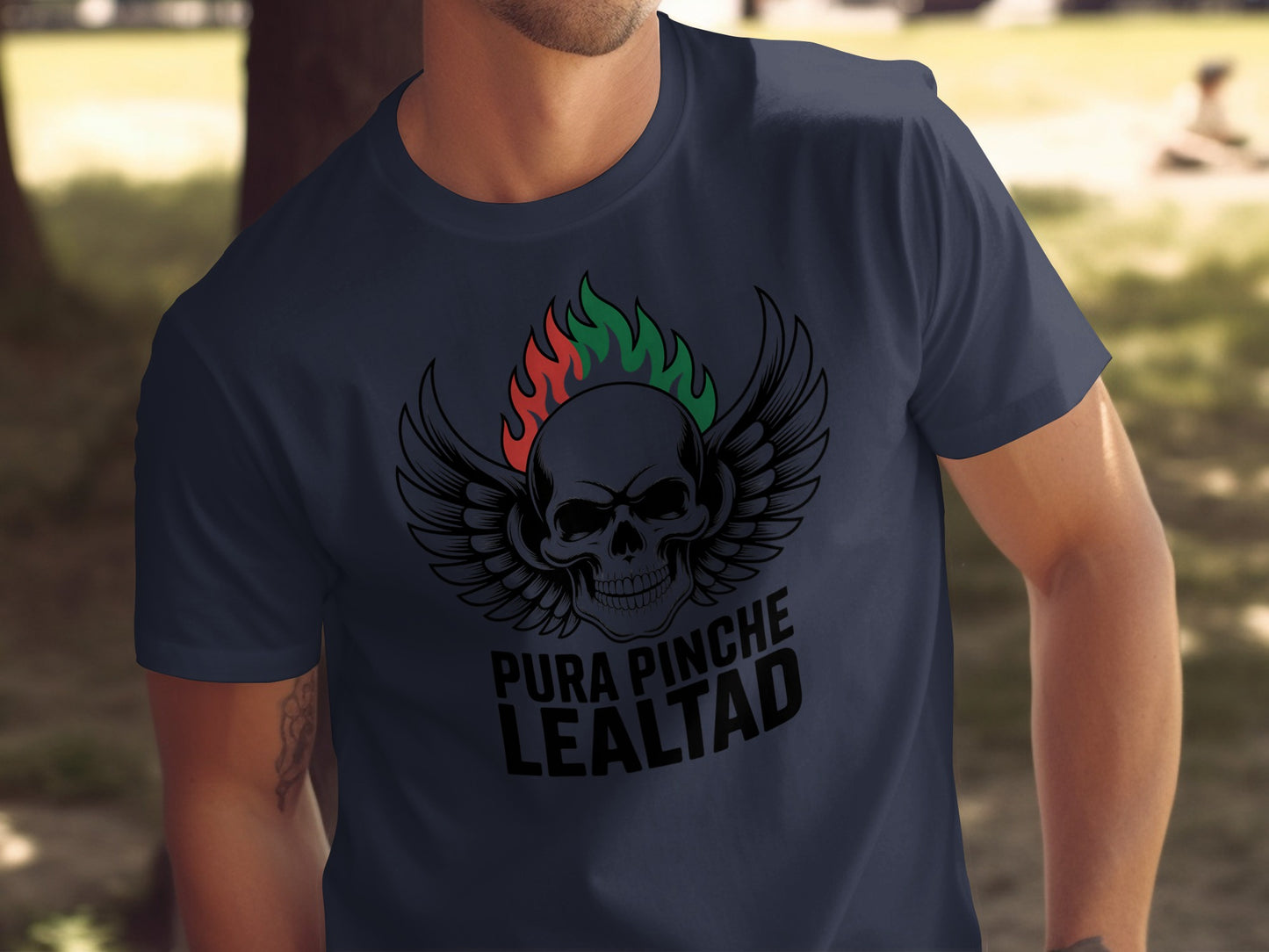 Pura Pinche Lealtad Skull Flame Graphic Tee product