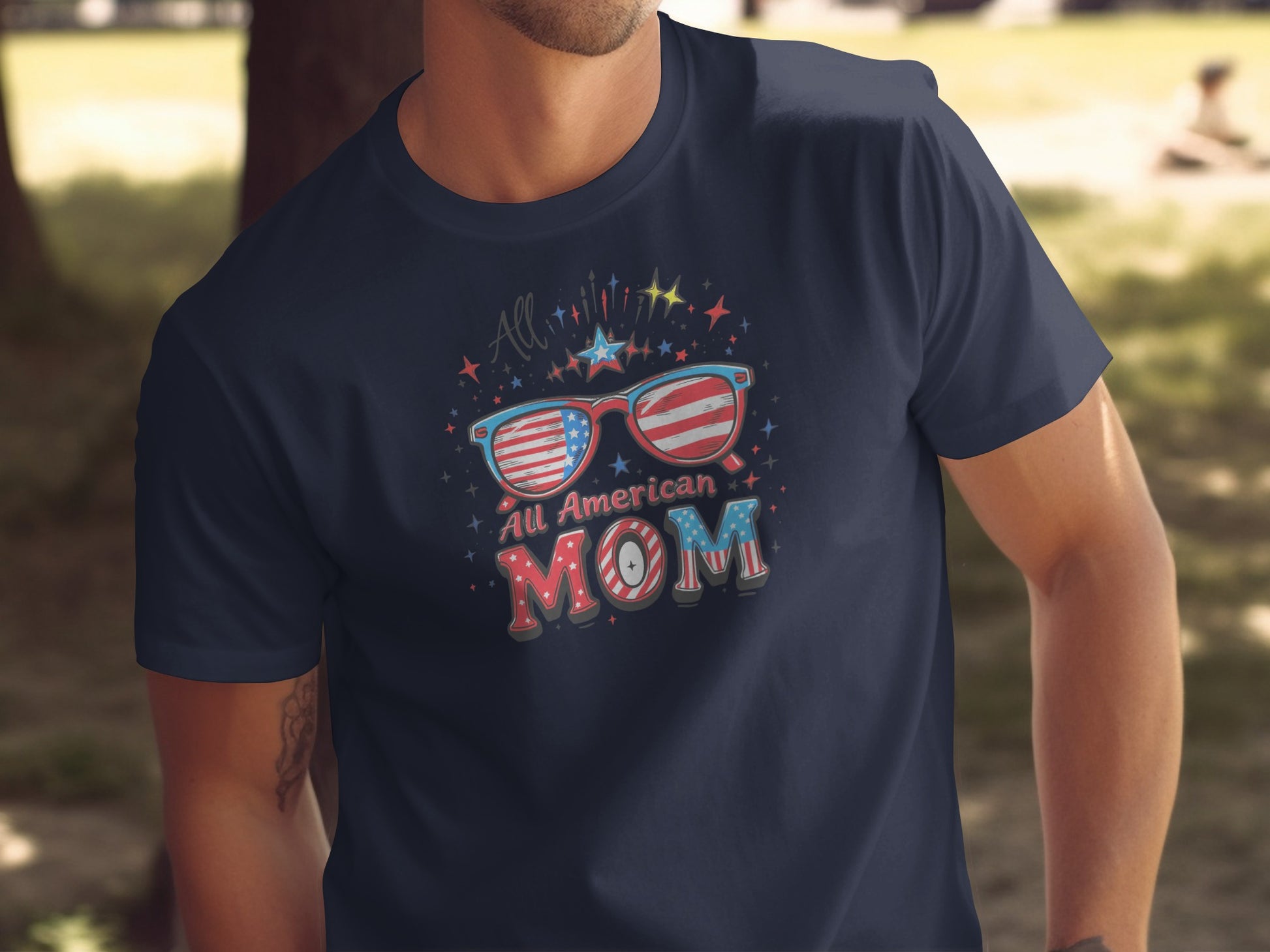 All American Mom Patriotic Sunglasses Design Shirt Product