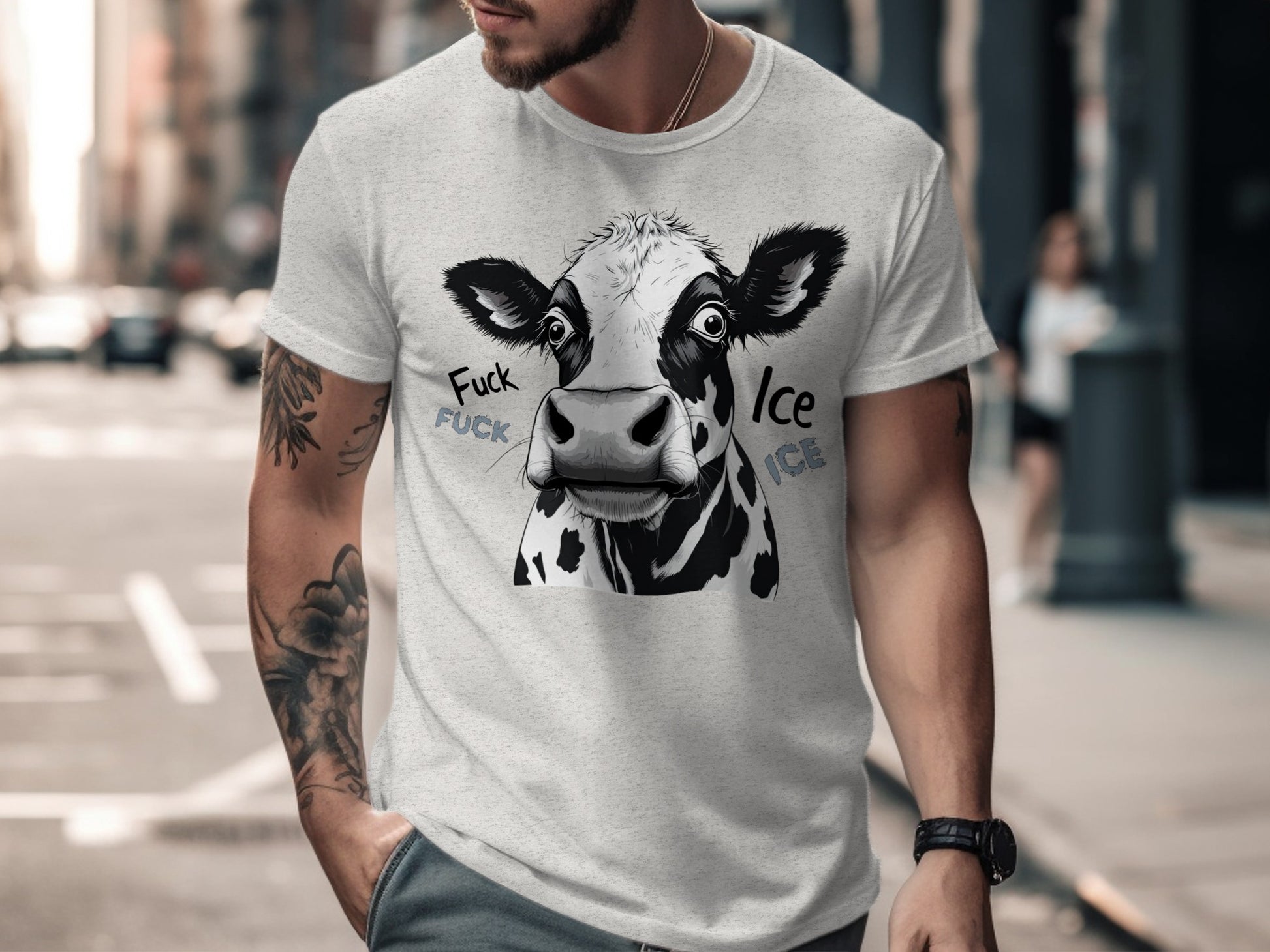 Funny Cow Graphic Tee for Casual Wear T-Shirt Product Type