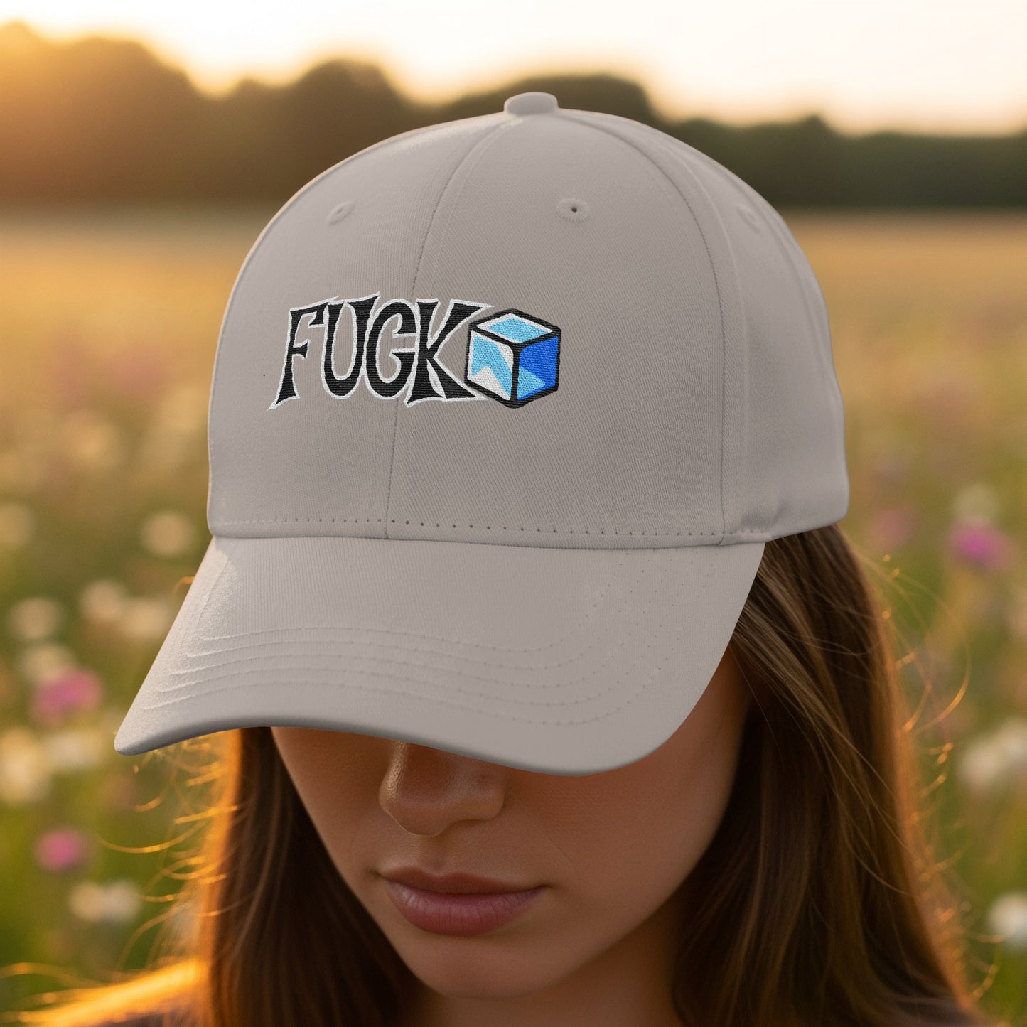 Stylish FUGK Blue Cube Logo Embroidery Cap product