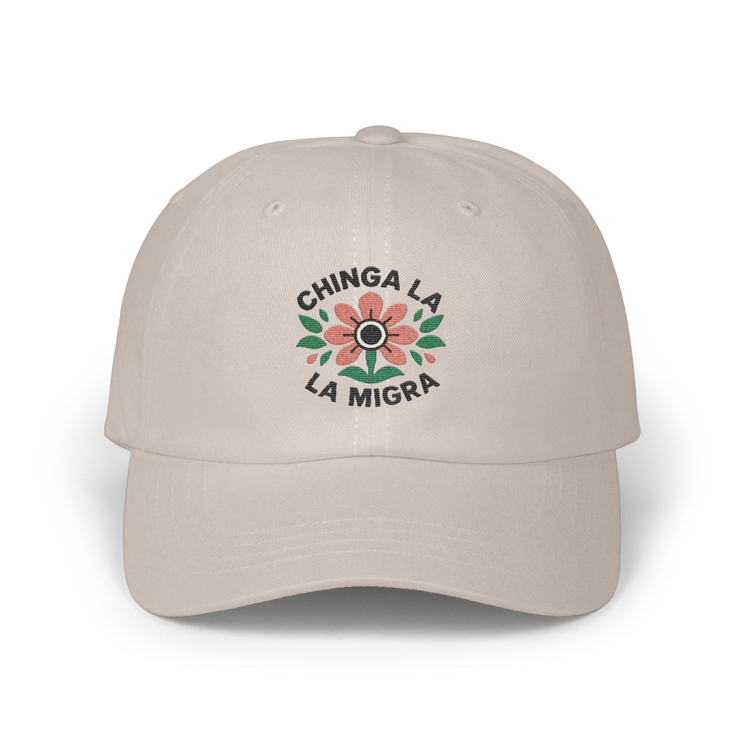 Chinga La Migra Hat with Flower Design Cap product type