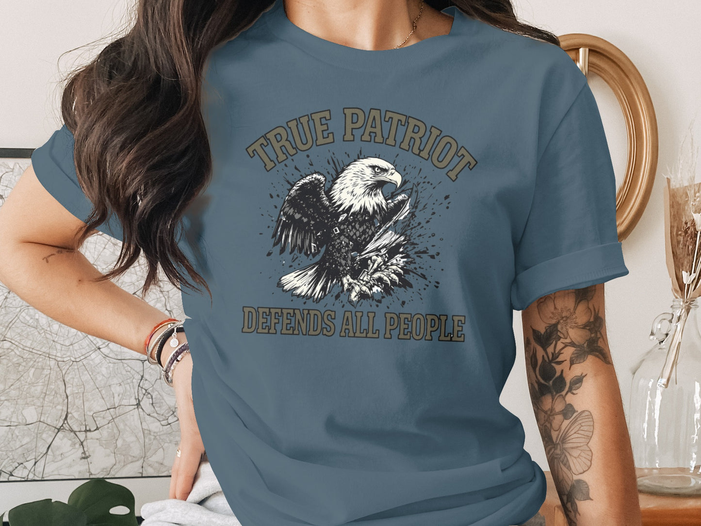 True Patriot Defends All People T-Shirt Product