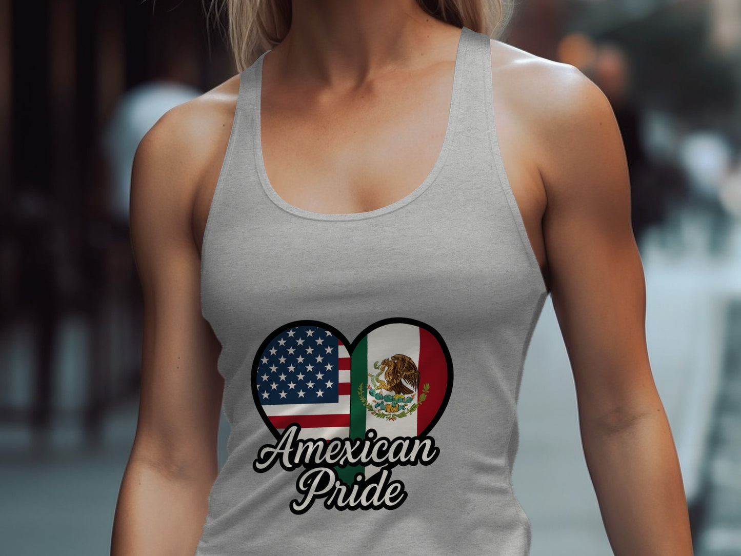 American Mexican Flag Heart Amexican Pride tank top product