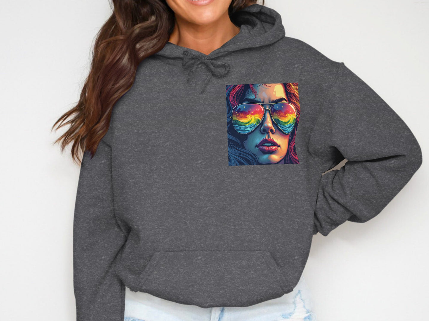 Vibrant Artistic Sunglasses Graphic Hoodie product type