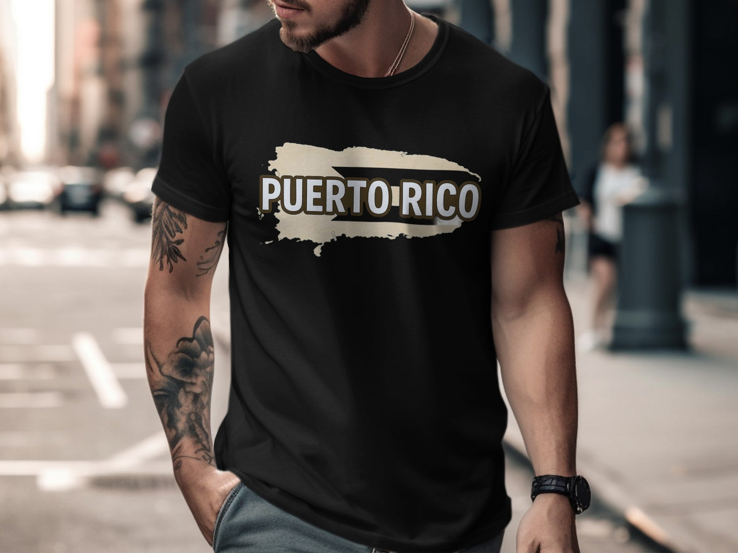 Puerto Rico Graphic Print Tee Casual Fashion shirt
