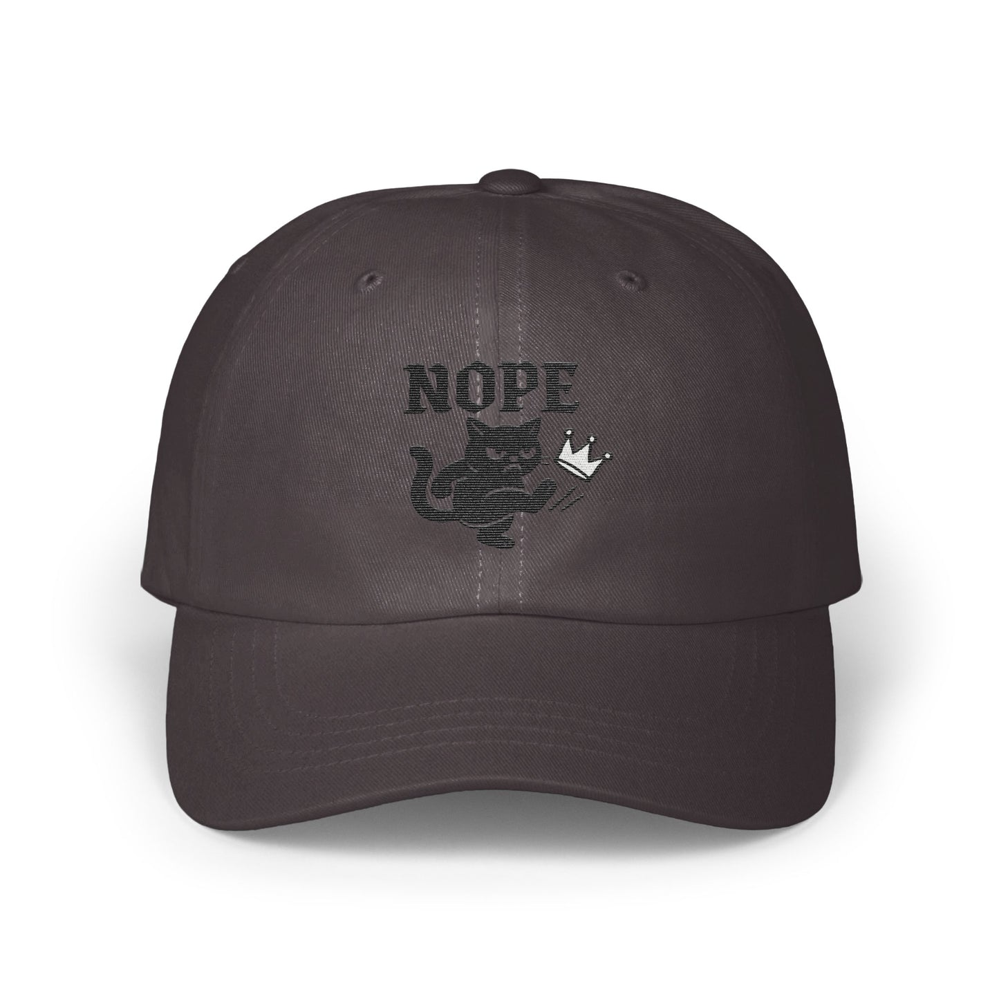 Funny Nope Cat with Crown Design Cap product type