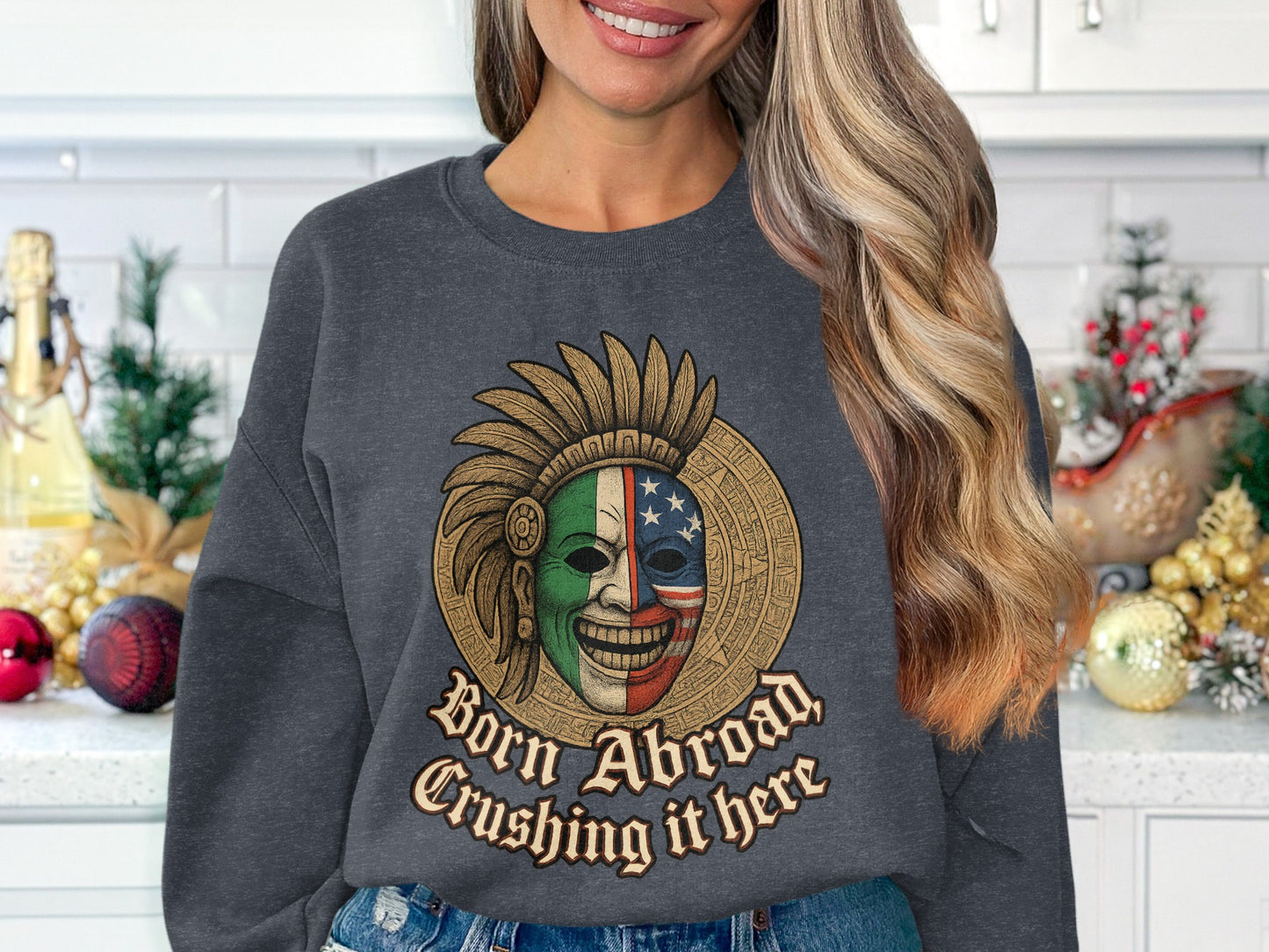 Born Abroad Crushing It Here Graphic Sweatshirt product