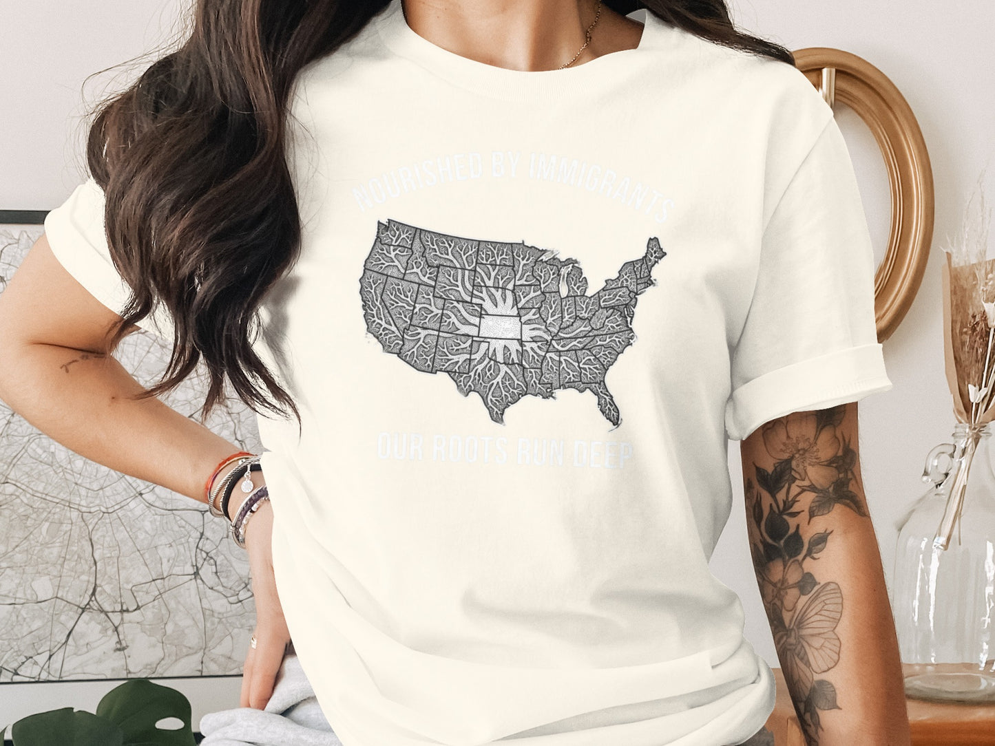 Nourished By Immigrants Our Roots Run Deep Shirt