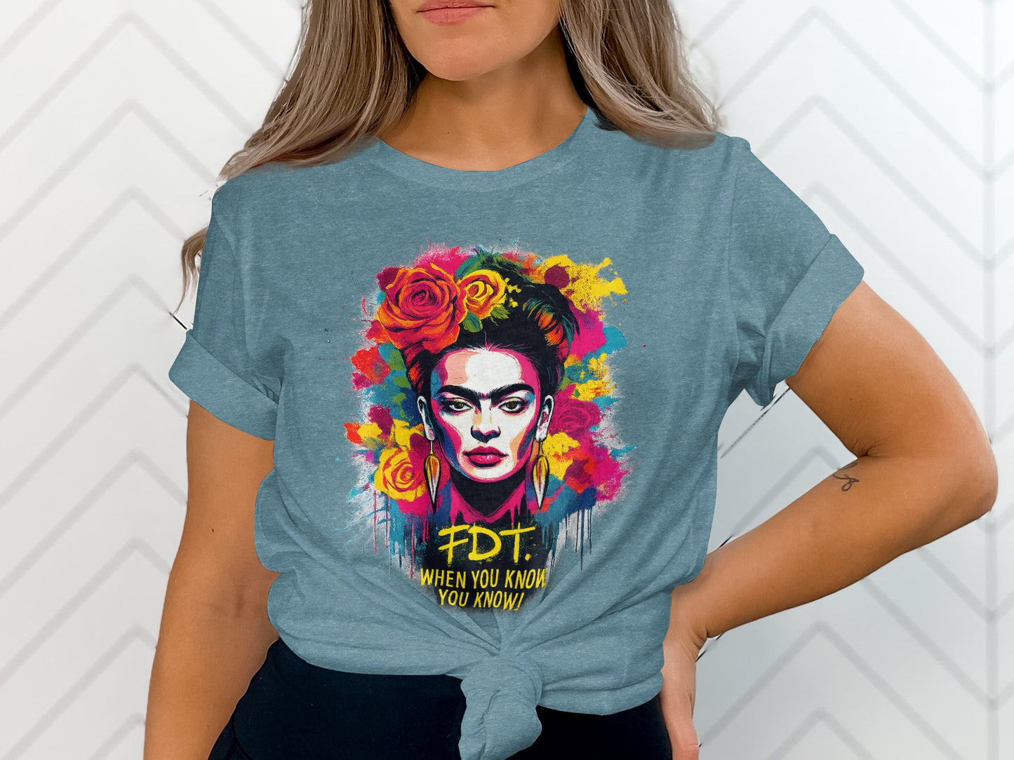 Vibrant Frida Kahlo Graphic Tee Bold Artwork Product Type